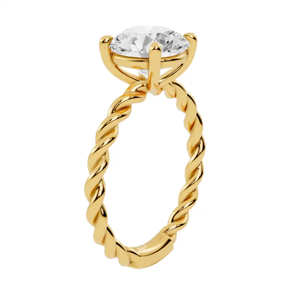 Twisted Band Lab Grown Diamond Solitaire Engagement Ring | Lakefront Bliss