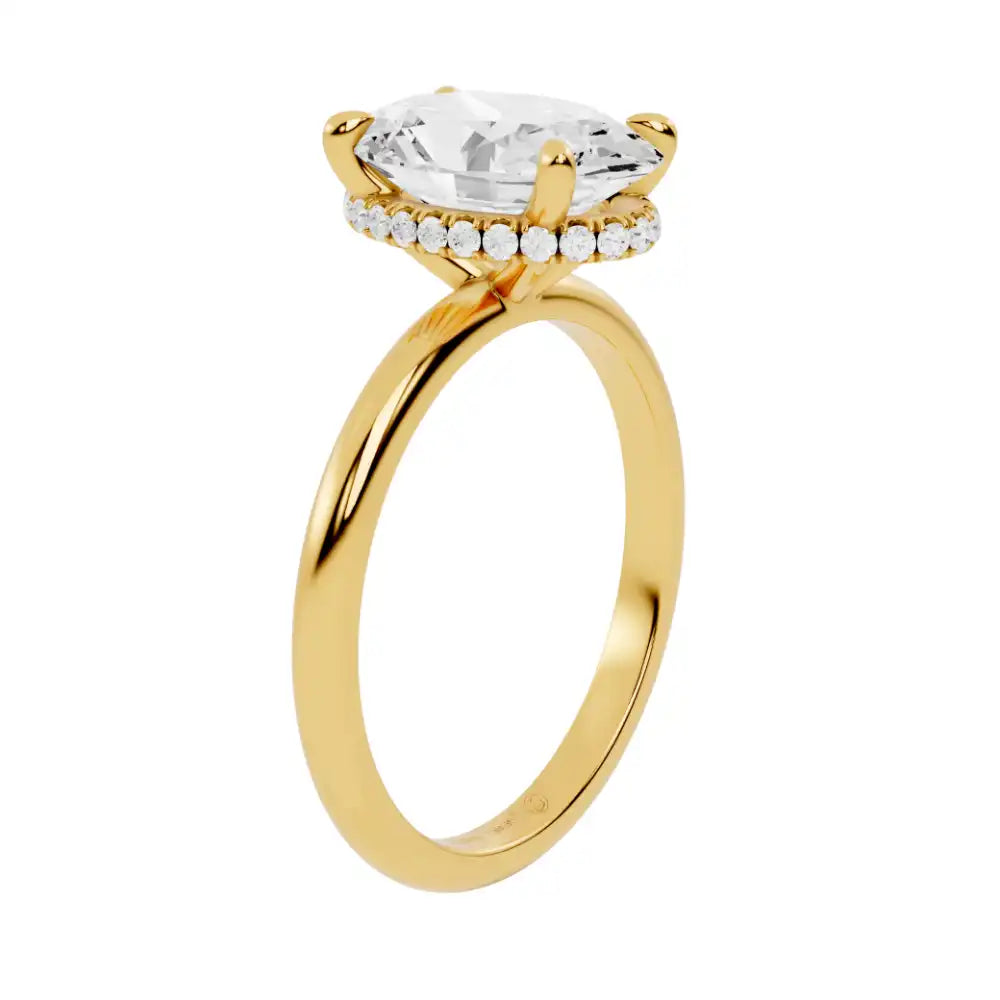 Outer Hidden Halo Lab Grown Diamond Engagement Ring | Amsterdam Charm