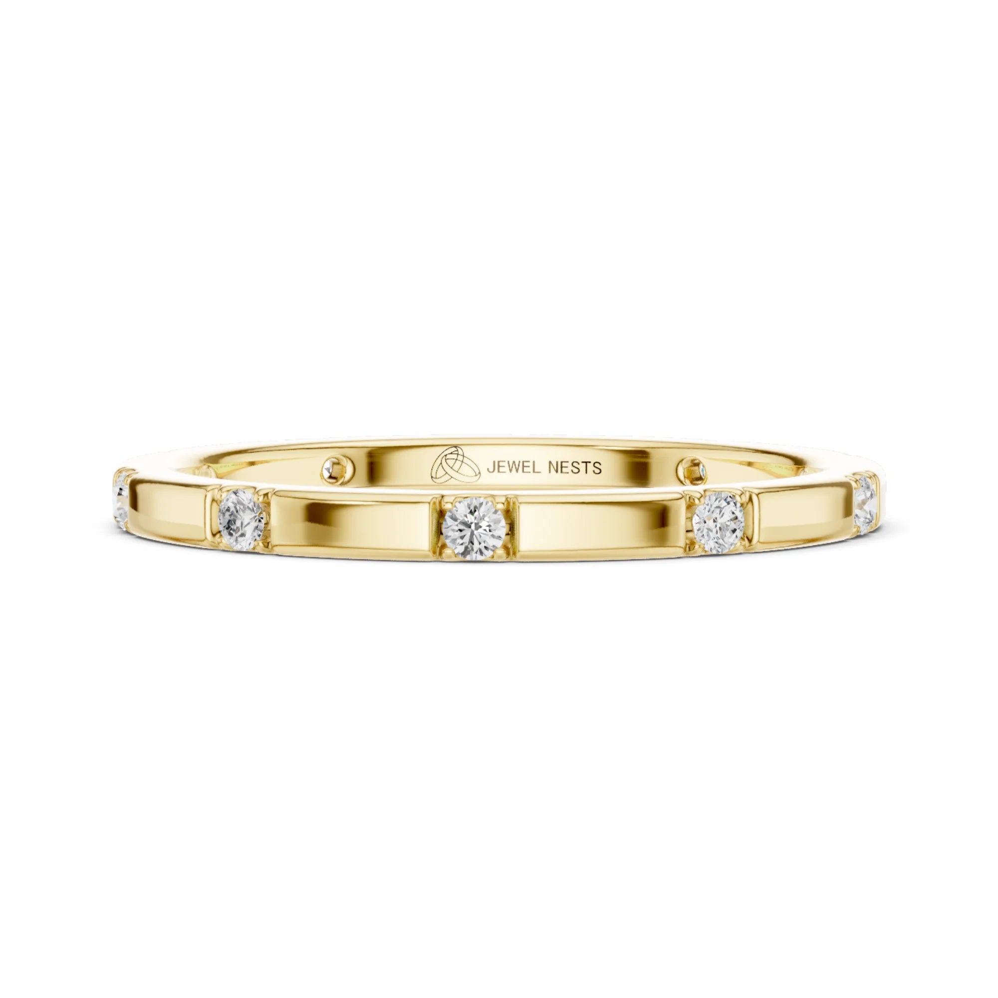 Round Lab Diamond Modern Stackable Wedding Band | Lintel