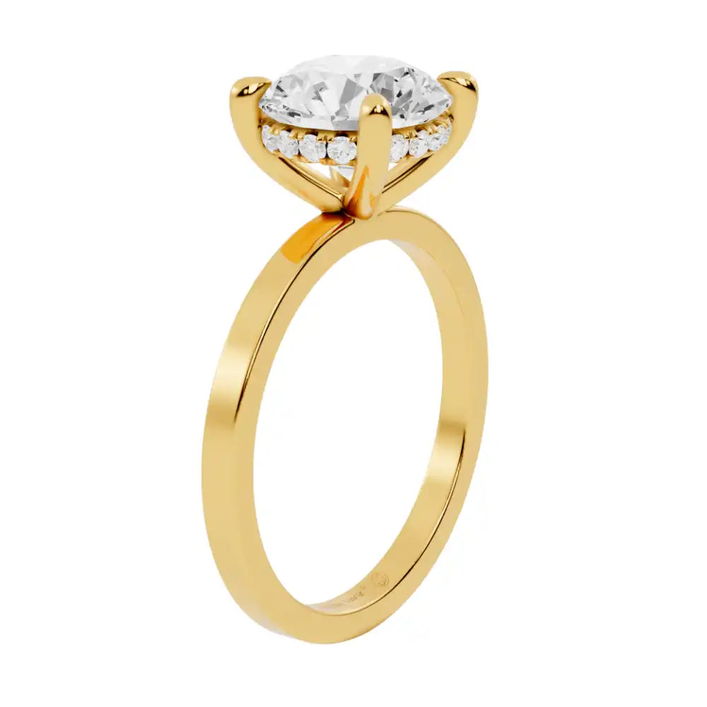 Hidden Halo Square Band Lab Grown Diamond Engagement Ring | Venetian Radiance