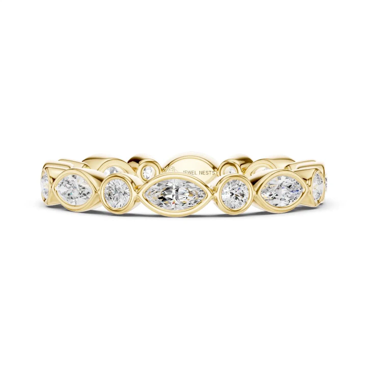 Marquise and Round Diamond Bezel Ring
