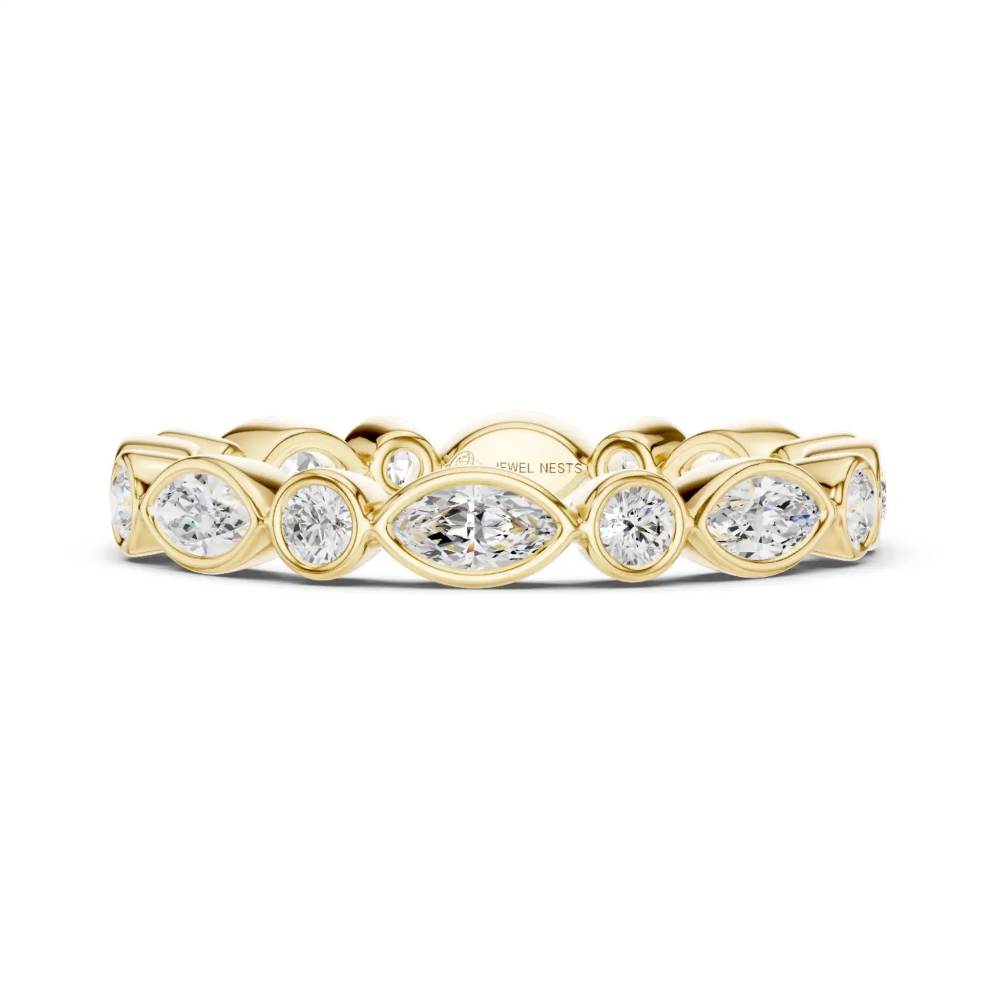 Marquise and Round Diamond Bezel Ring