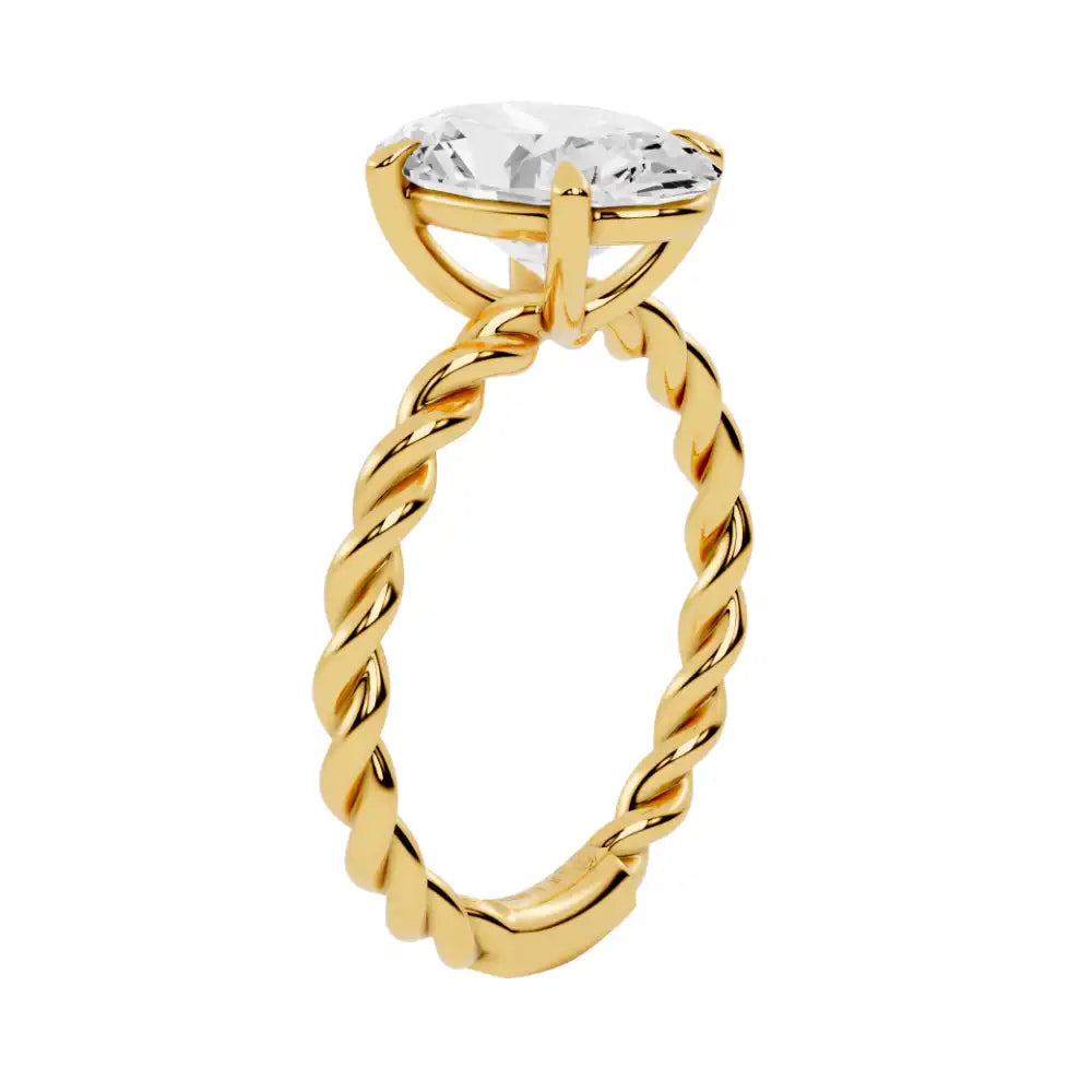 Twisted Band Lab Grown Diamond Solitaire Engagement Ring | Lakefront Bliss