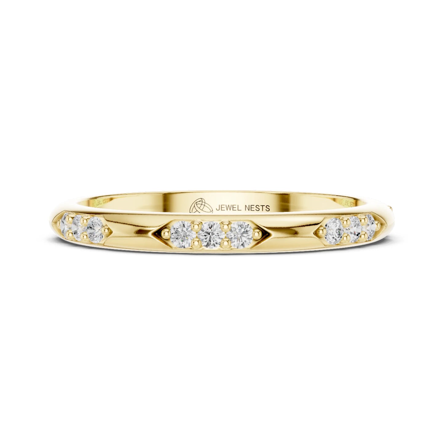 Round Lab Grown Diamond Stackable Wedding Band | Cornice