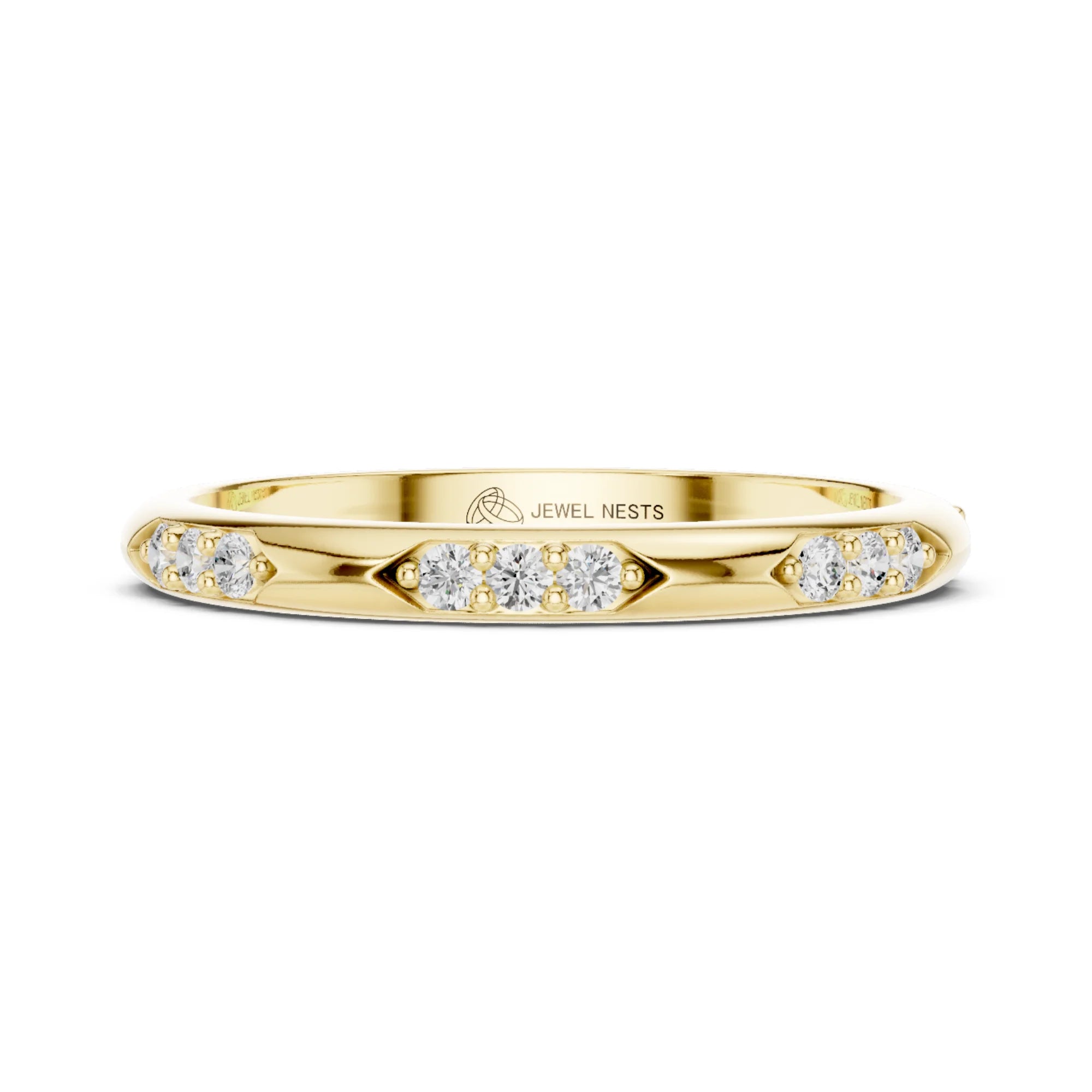 Round Lab Grown Diamond Stackable Wedding Band | Cornice