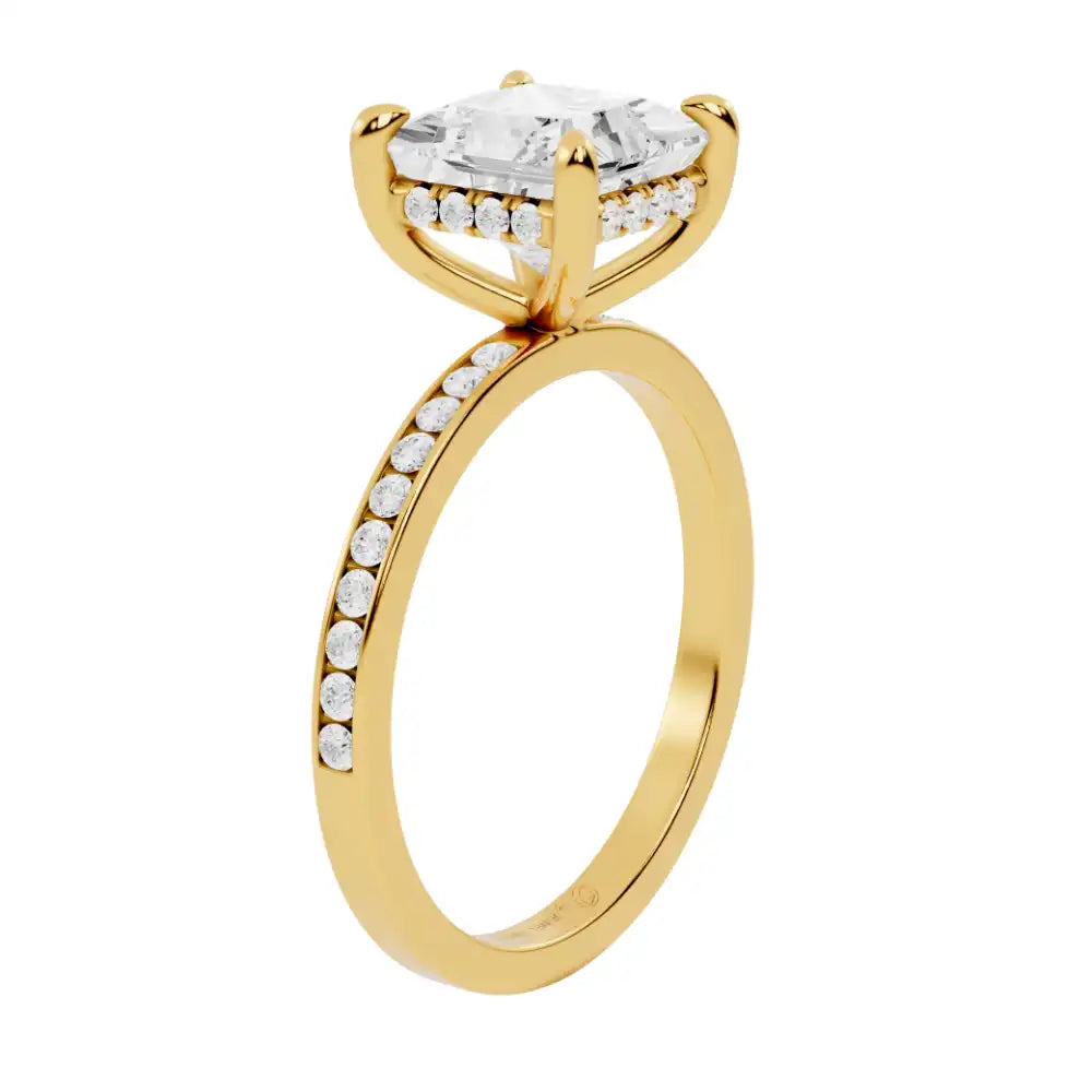 Hidden Halo Channel-Set Pavé Lab Grown Diamond Engagement Ring | Como Elegance