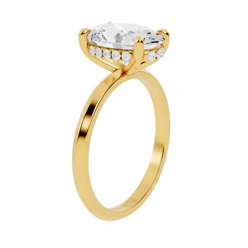 Knife Edge Hidden Halo Engagement Ring | Milan Essence