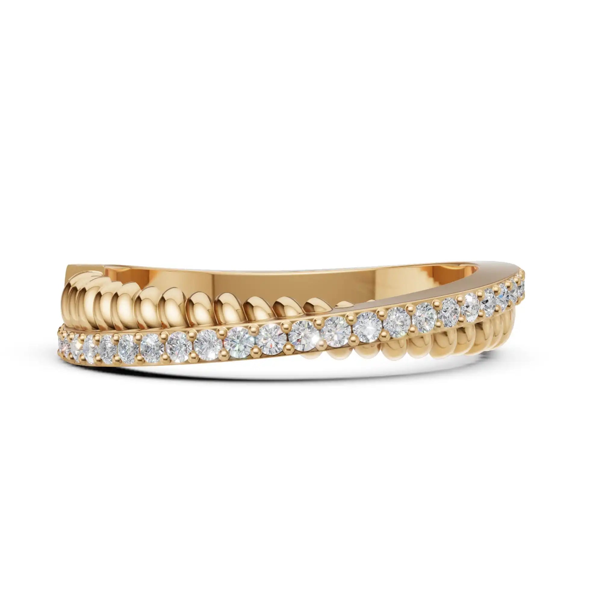 Twisted Rope & Pavé Diamond Wedding Band | Liora