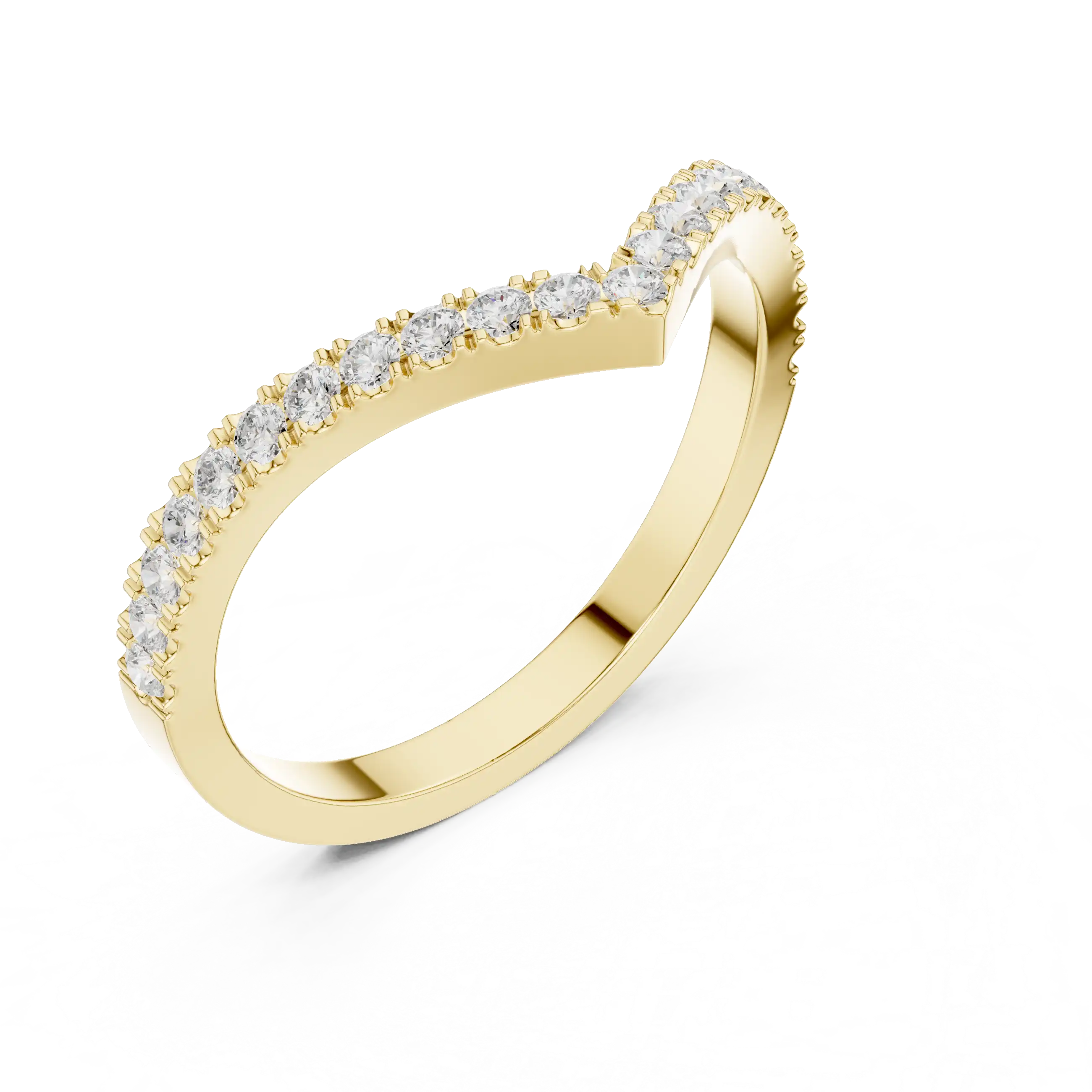 Curved Lab Grown Diamond Wedding Band | Isla