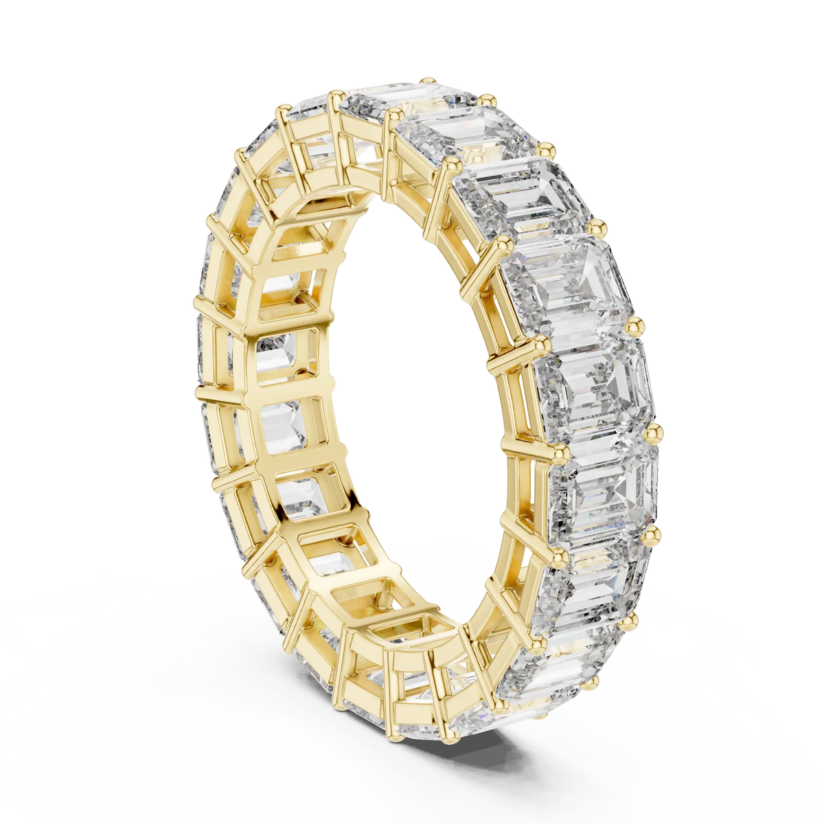 Emerald Cut Lab Grown Diamond Eternity Ring |  Yugma