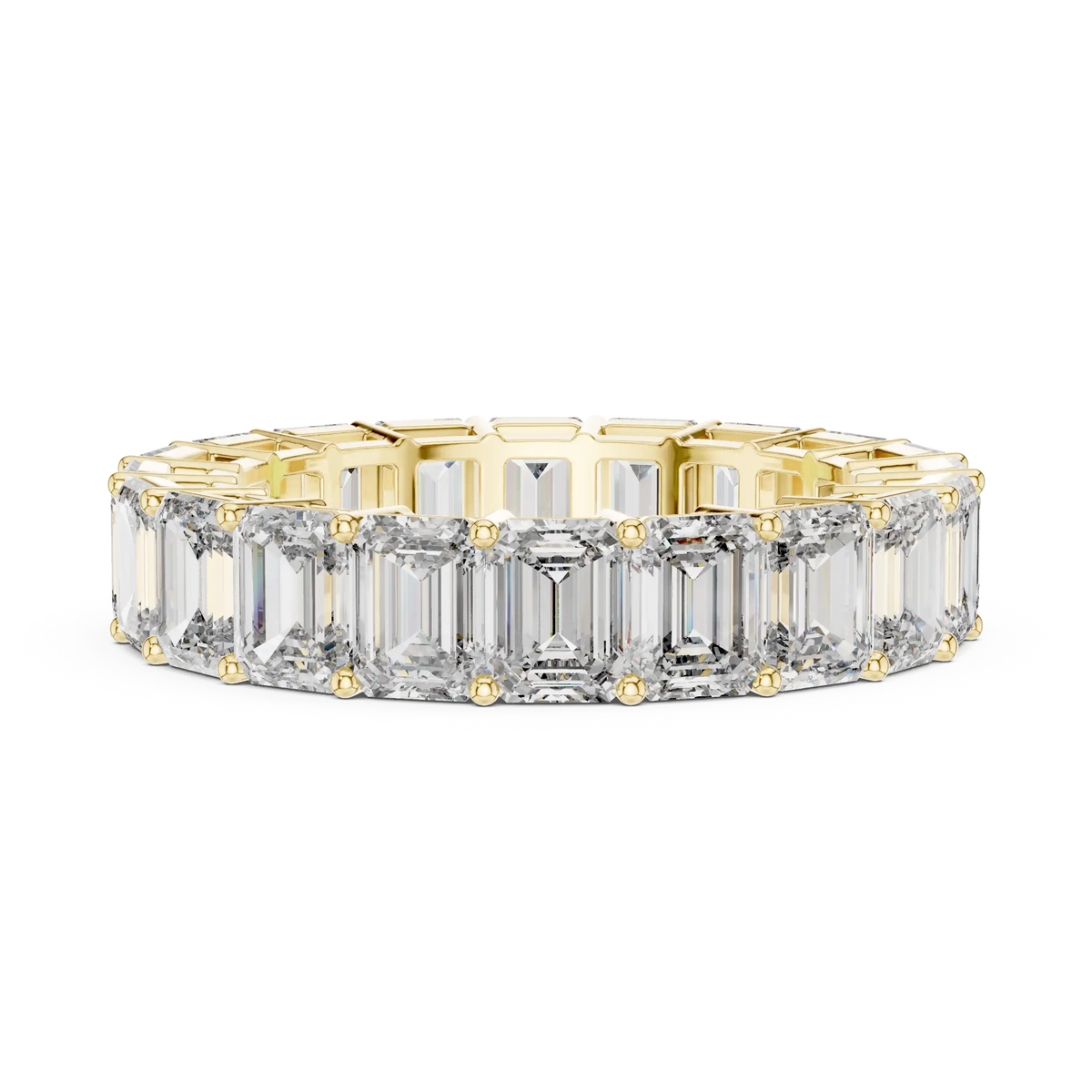 Emerald Cut Lab Grown Diamond Eternity Ring |  Yugma