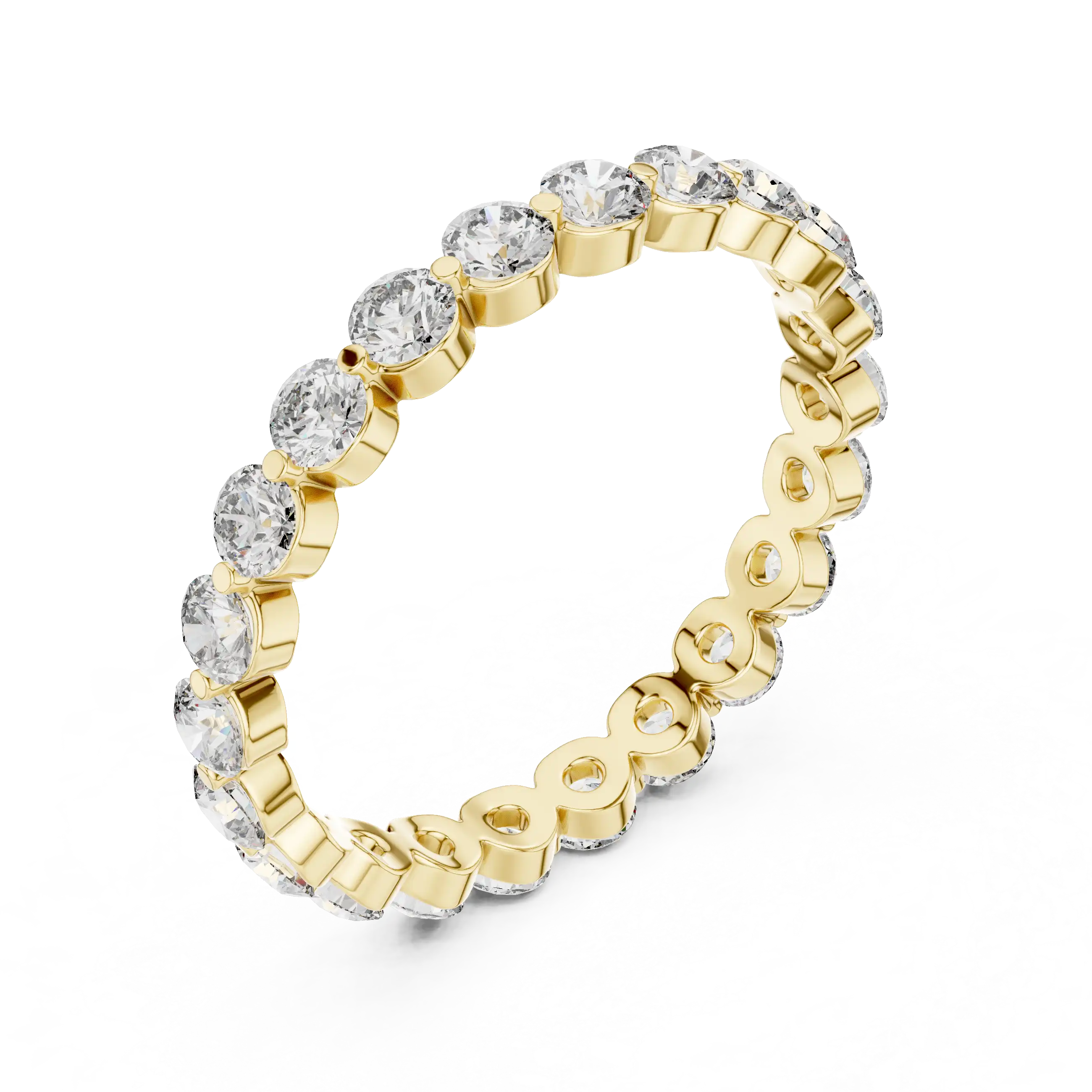 Round Lab Grown Diamond Eternity Ring - Bubble Prong Set | Kanaka