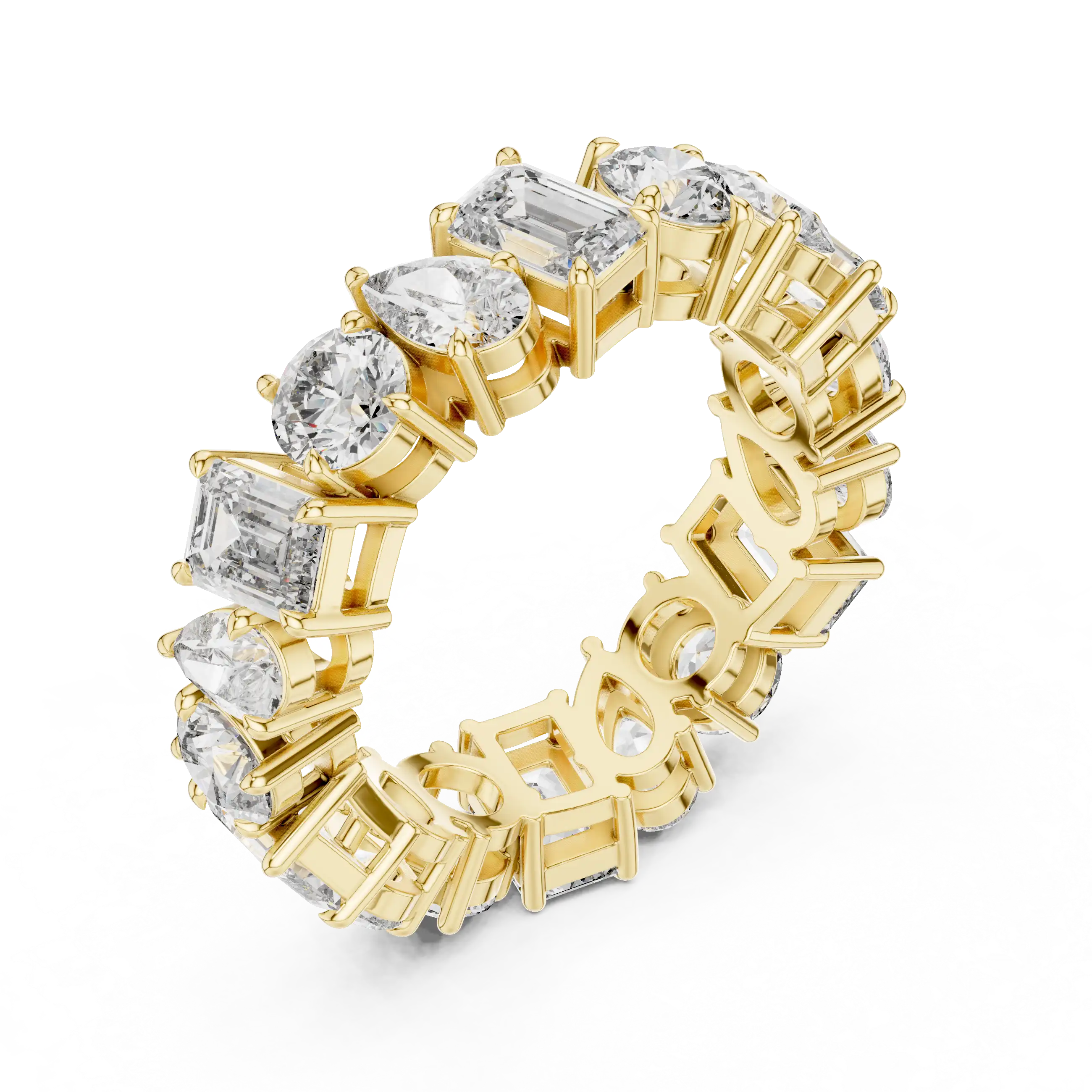 Lab Grown Diamond Eternity Ring - Emerald, Pear & Round | Lunara