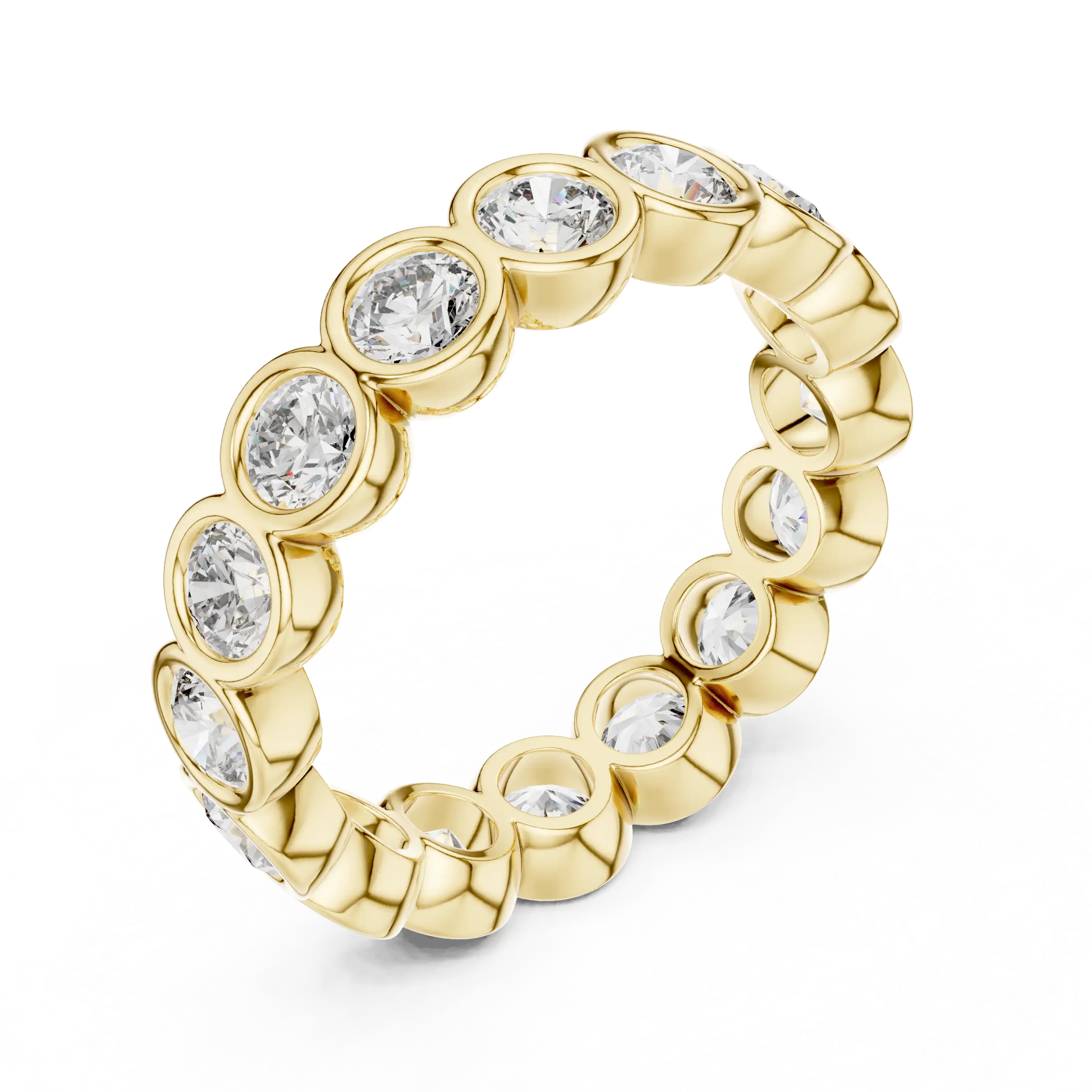 Bezel Set Round Brilliant Lab Grown Diamond Eternity Ring | Kaeya