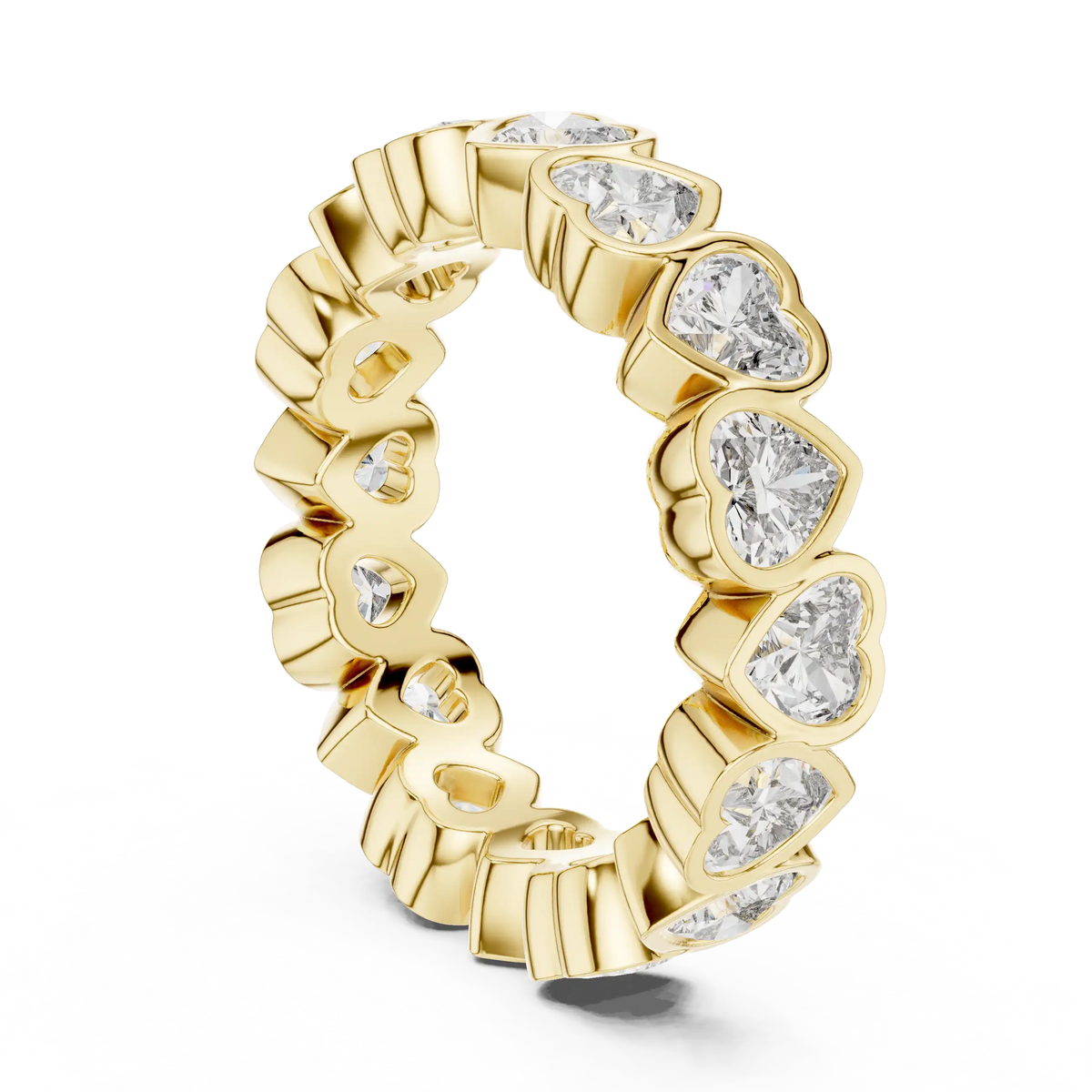 Heart Cut Bezel Set Lab Grown Diamond Eternity Ring  | Raphae
