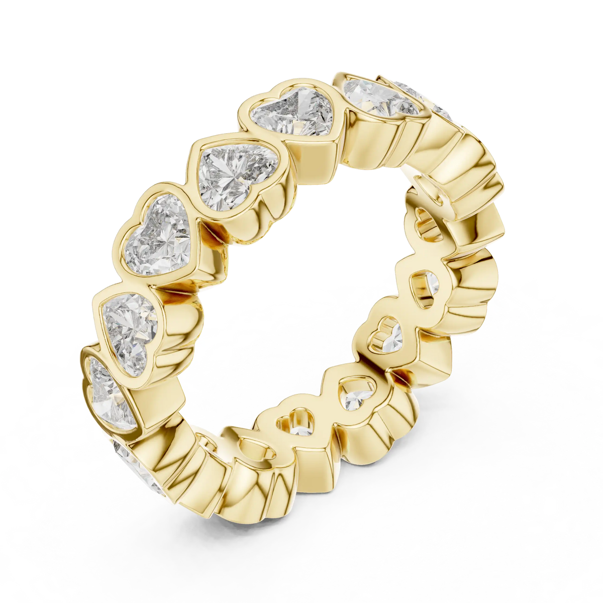 Heart Cut Bezel Set Lab Grown Diamond Eternity Ring  | Raphae
