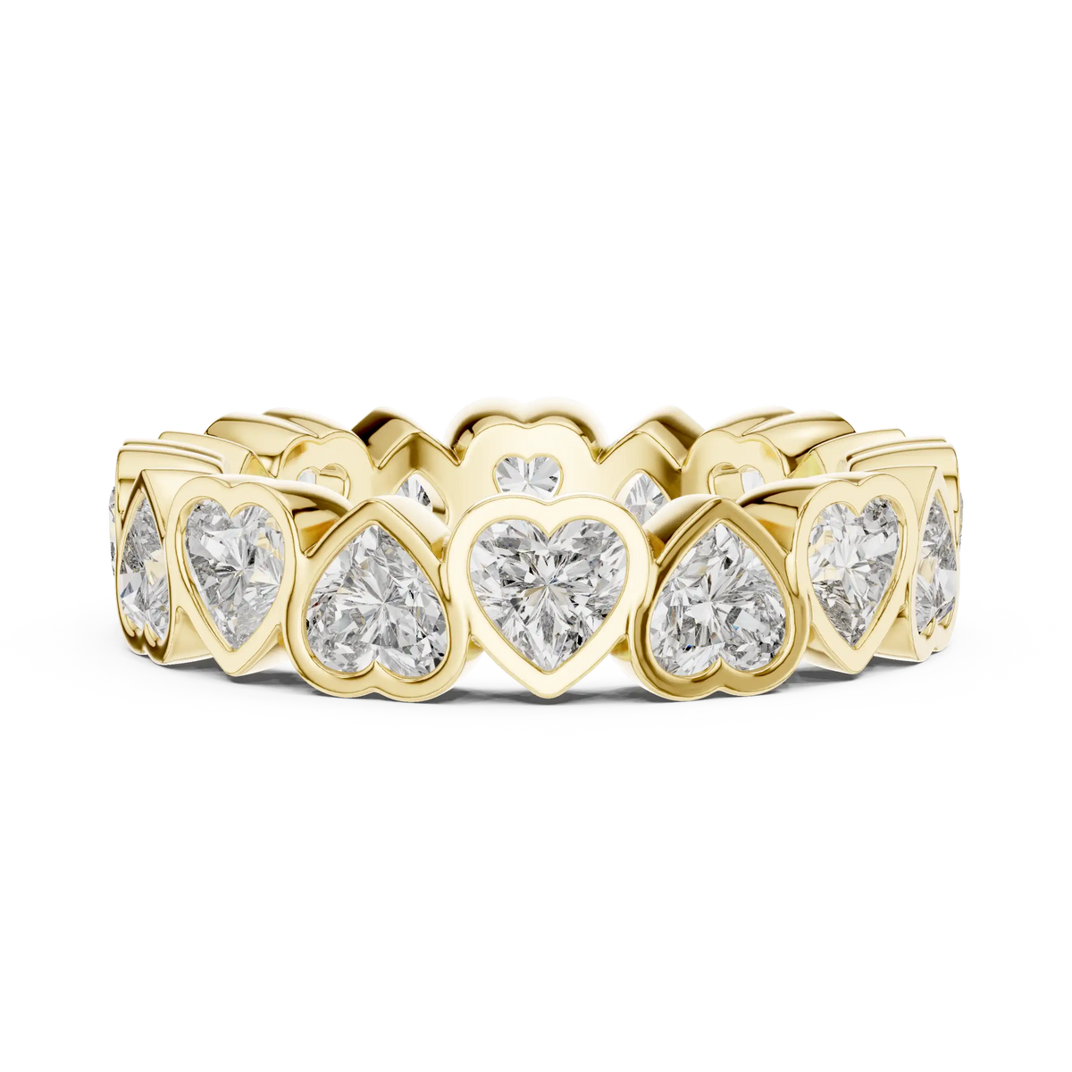 Heart Cut Bezel Set Lab Grown Diamond Eternity Ring  | Raphae