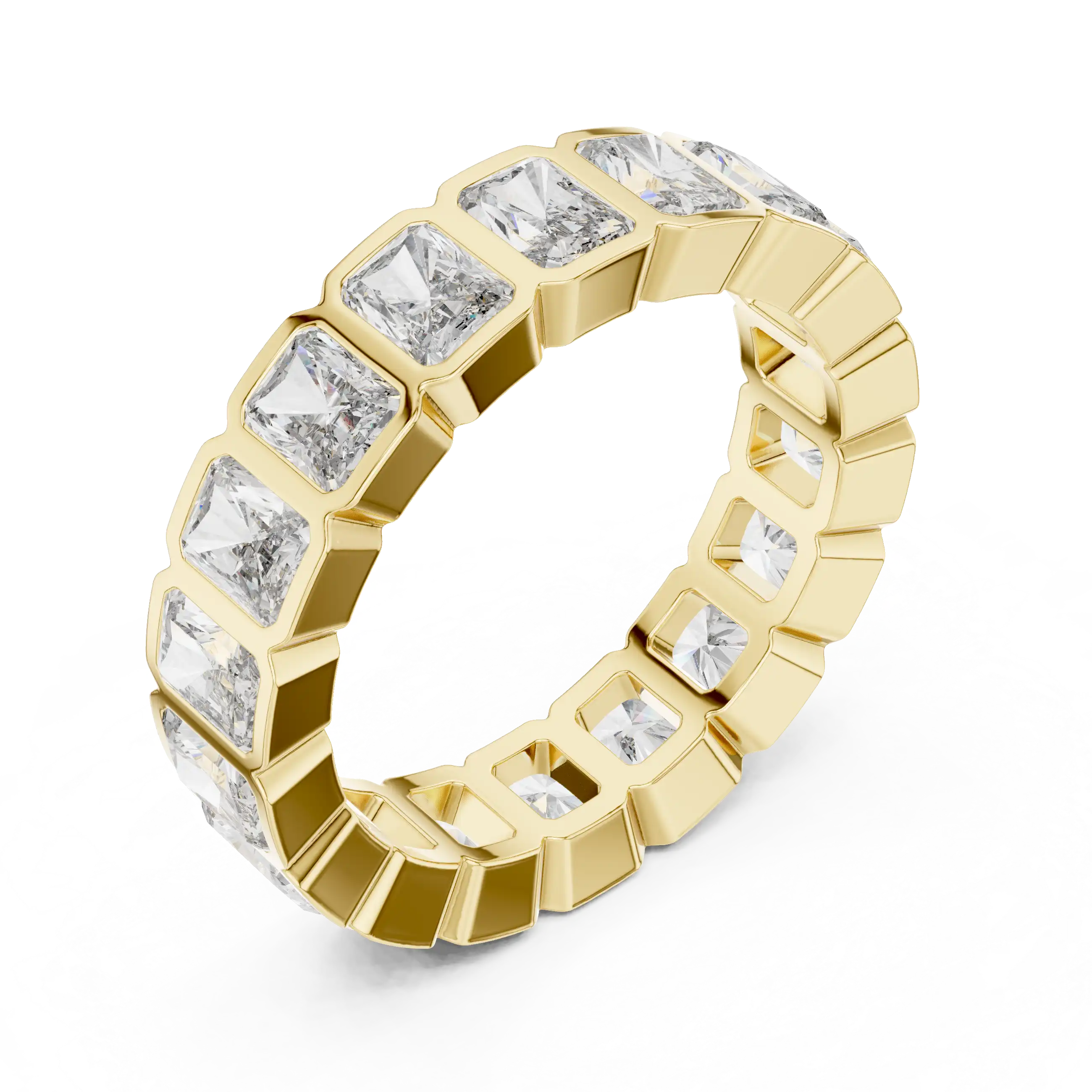 Radiant Cut Bezel Set Lab Grown Diamond Eternity Ring | Arohi
