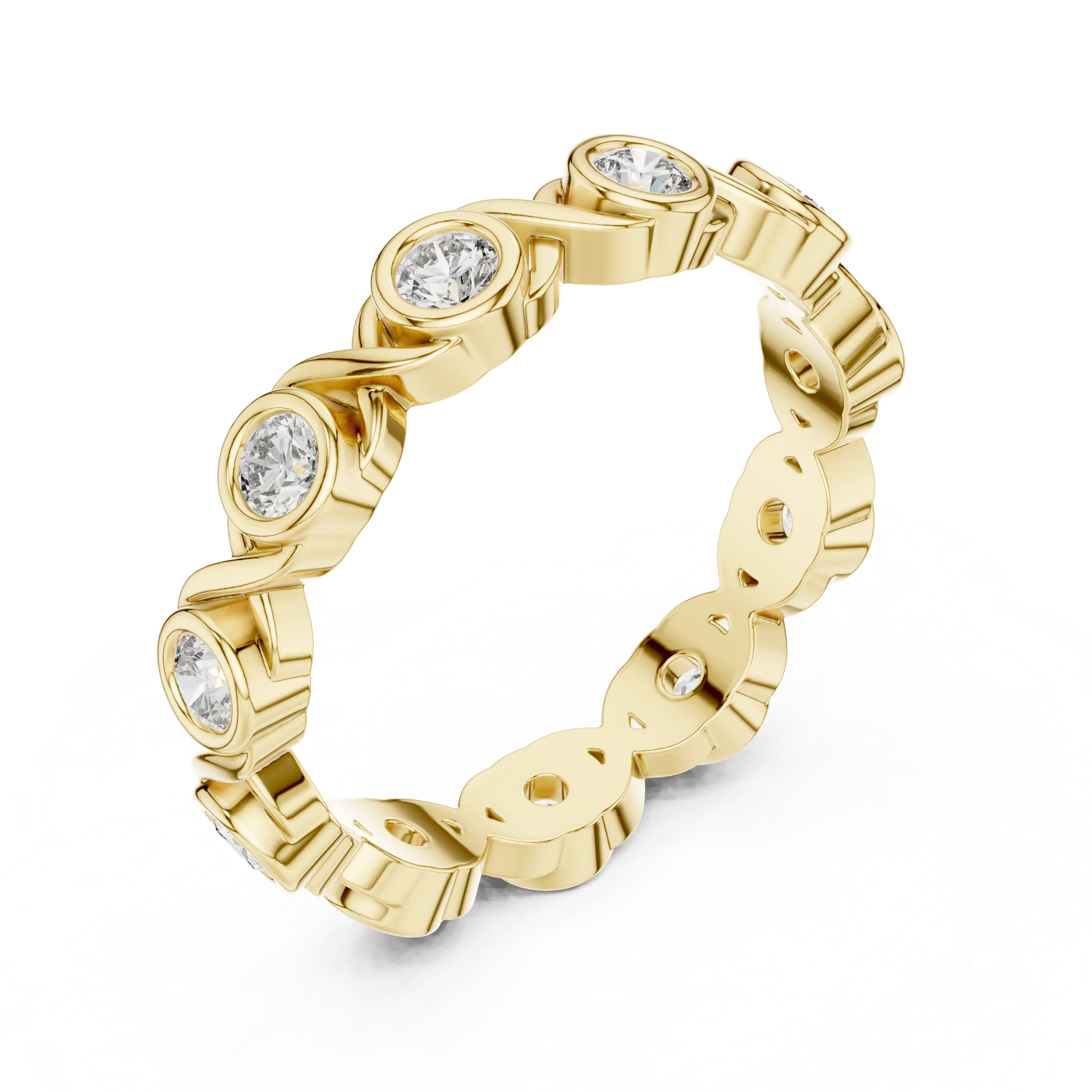 Bezel Diamond Wedding Band | Kirana