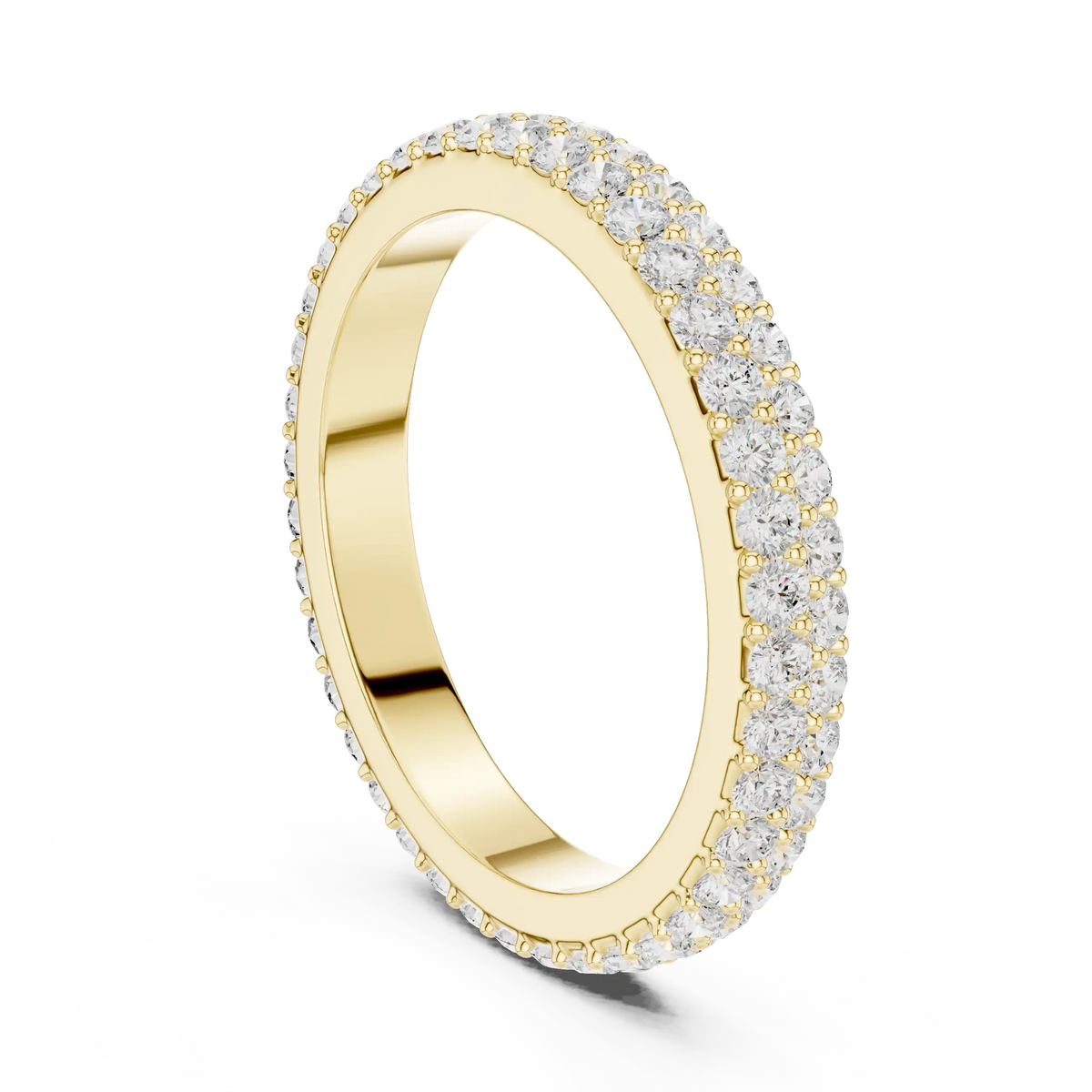 Round Brilliant Lab Grown Diamond Double-Row Eternity Ring | Zarael
