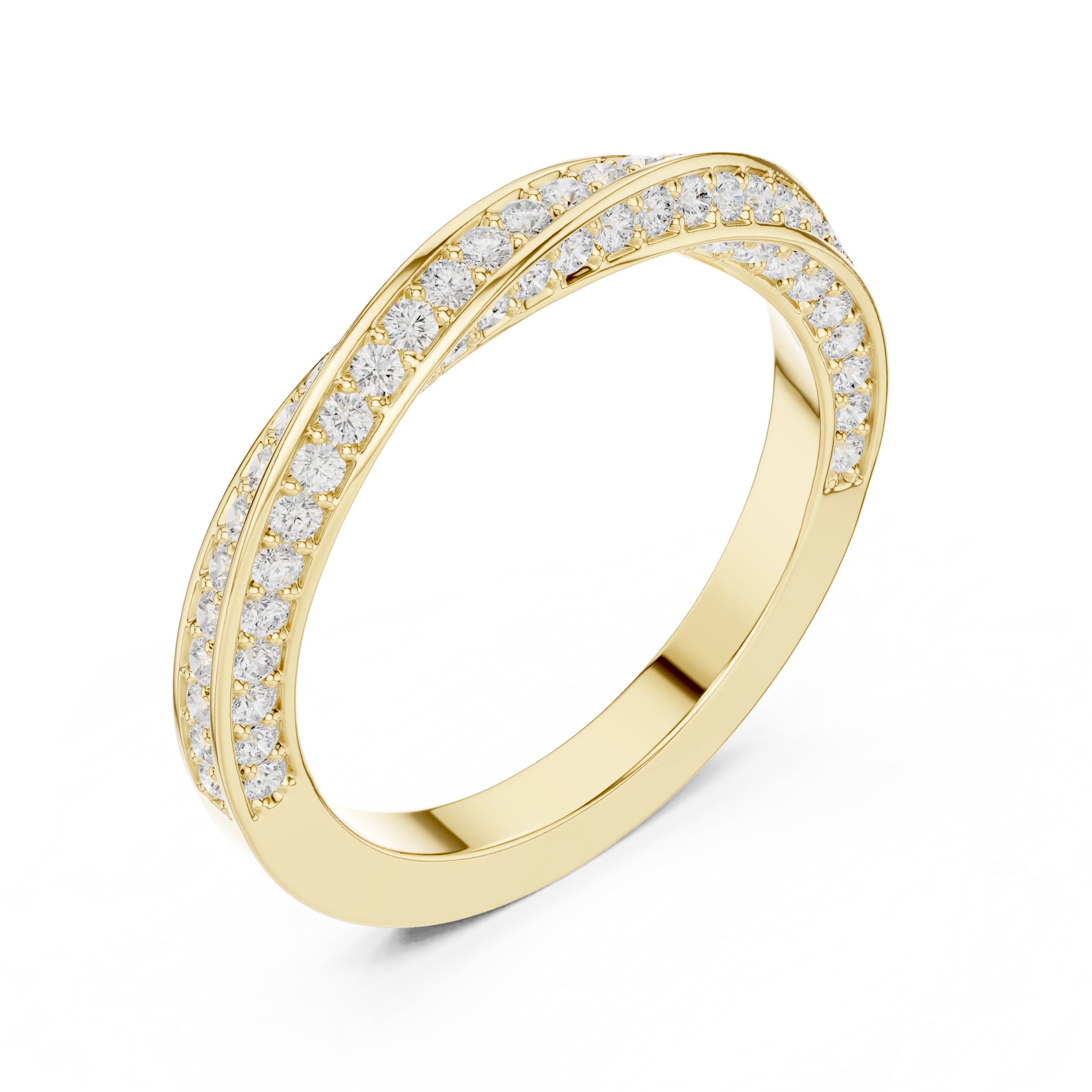 Twisted Pavé Diamond Wedding Band | Katya