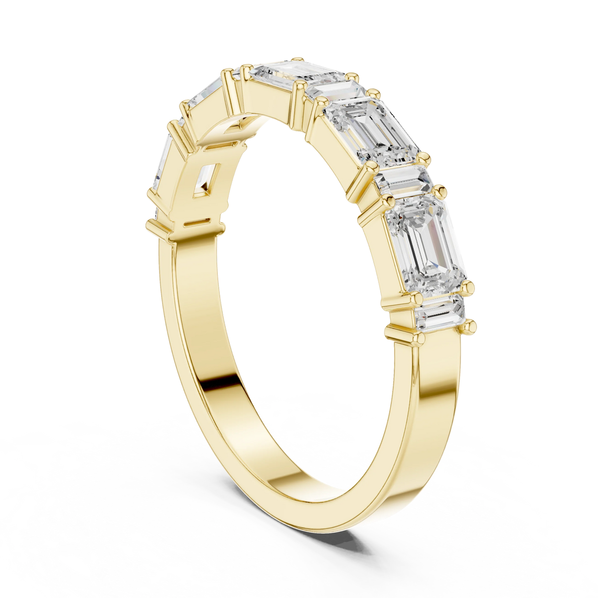 Emerald & Baguette Diamond Band | Meriana