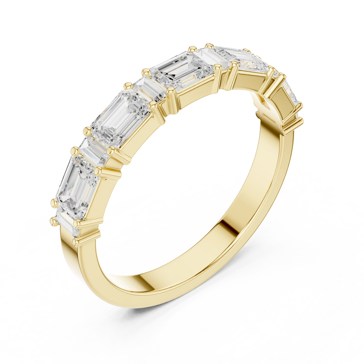 Emerald & Baguette Diamond Band | Meriana