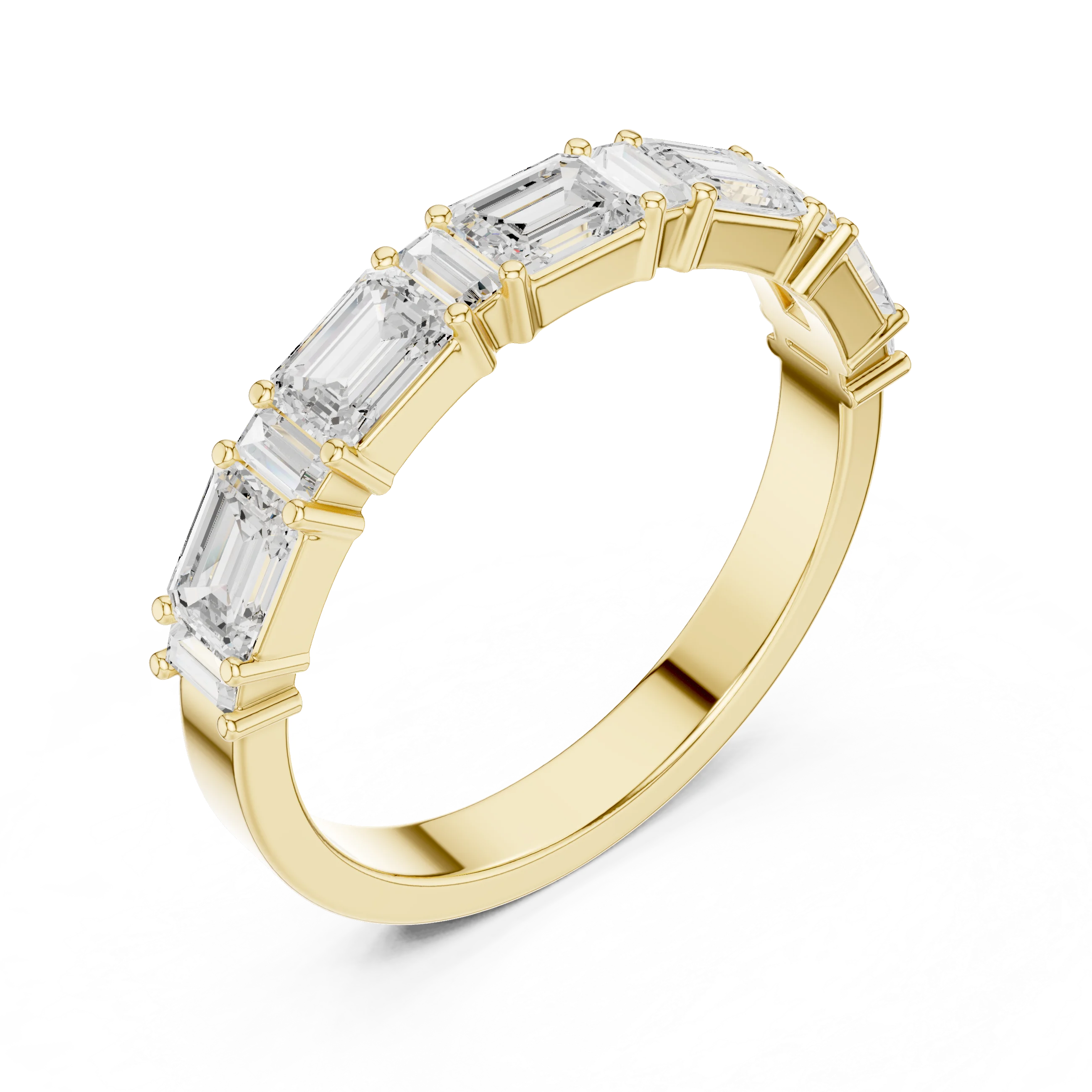 Emerald & Baguette Diamond Band | Meriana
