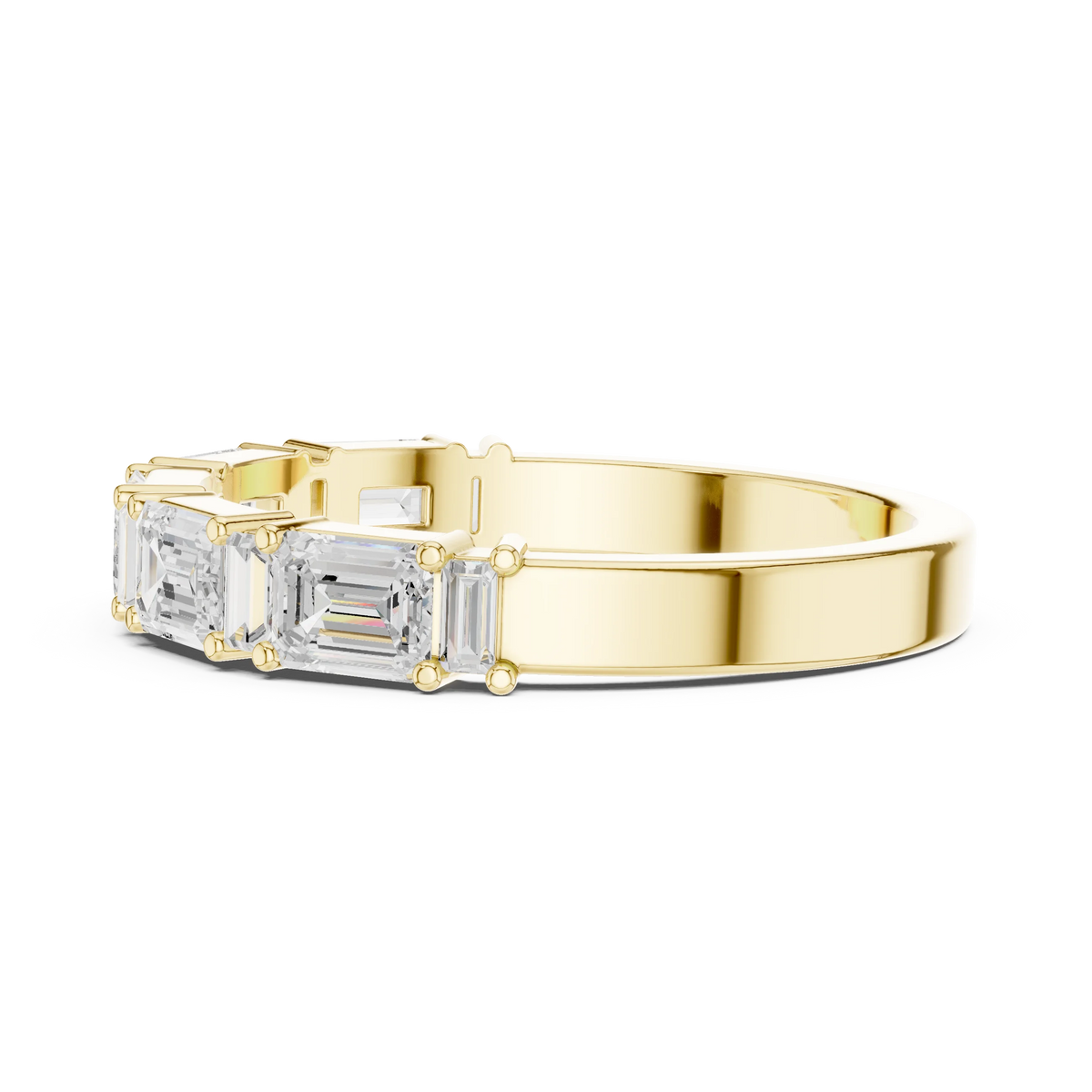 Emerald & Baguette Diamond Band | Meriana