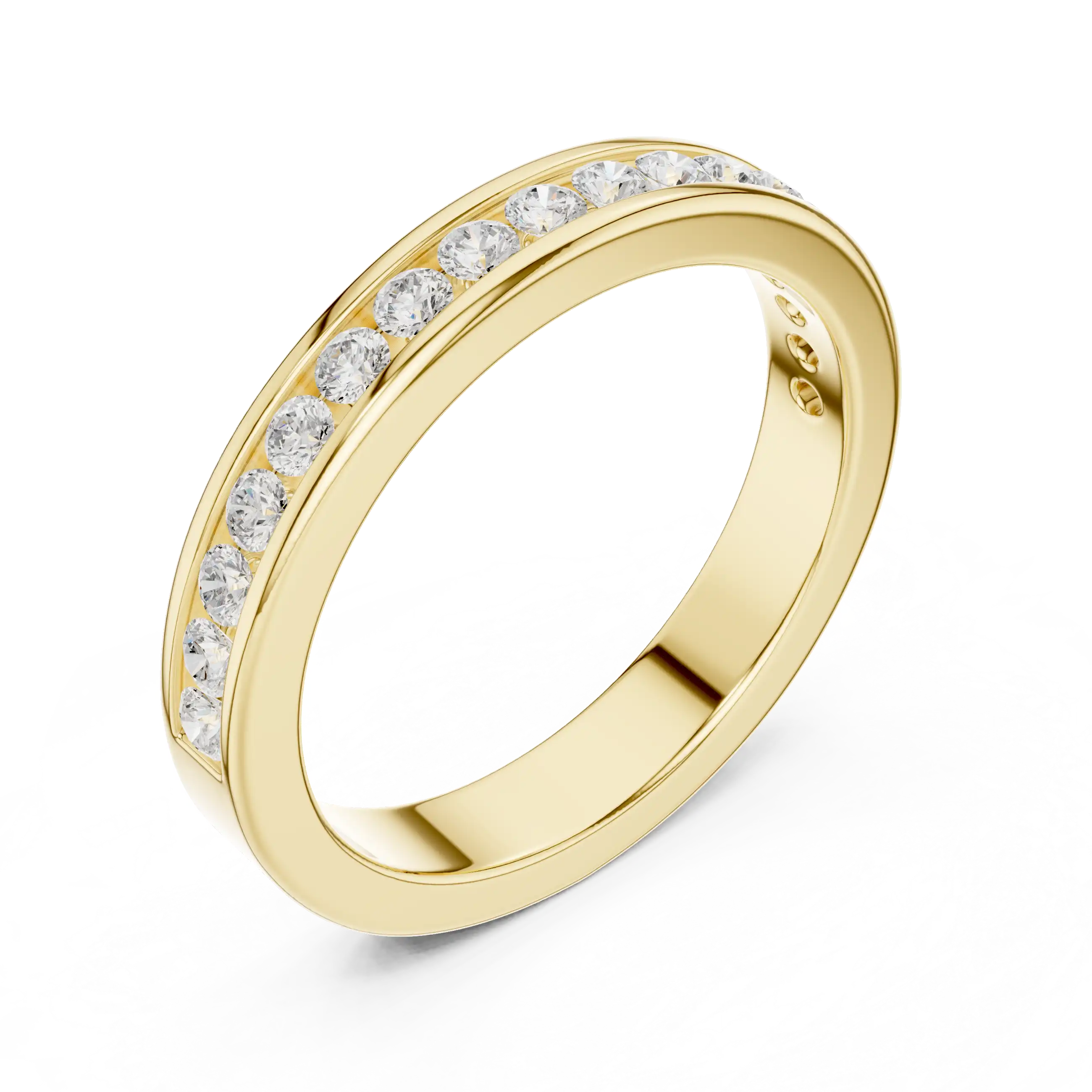 Channel-Set Round Diamond Wedding Band | Lyra