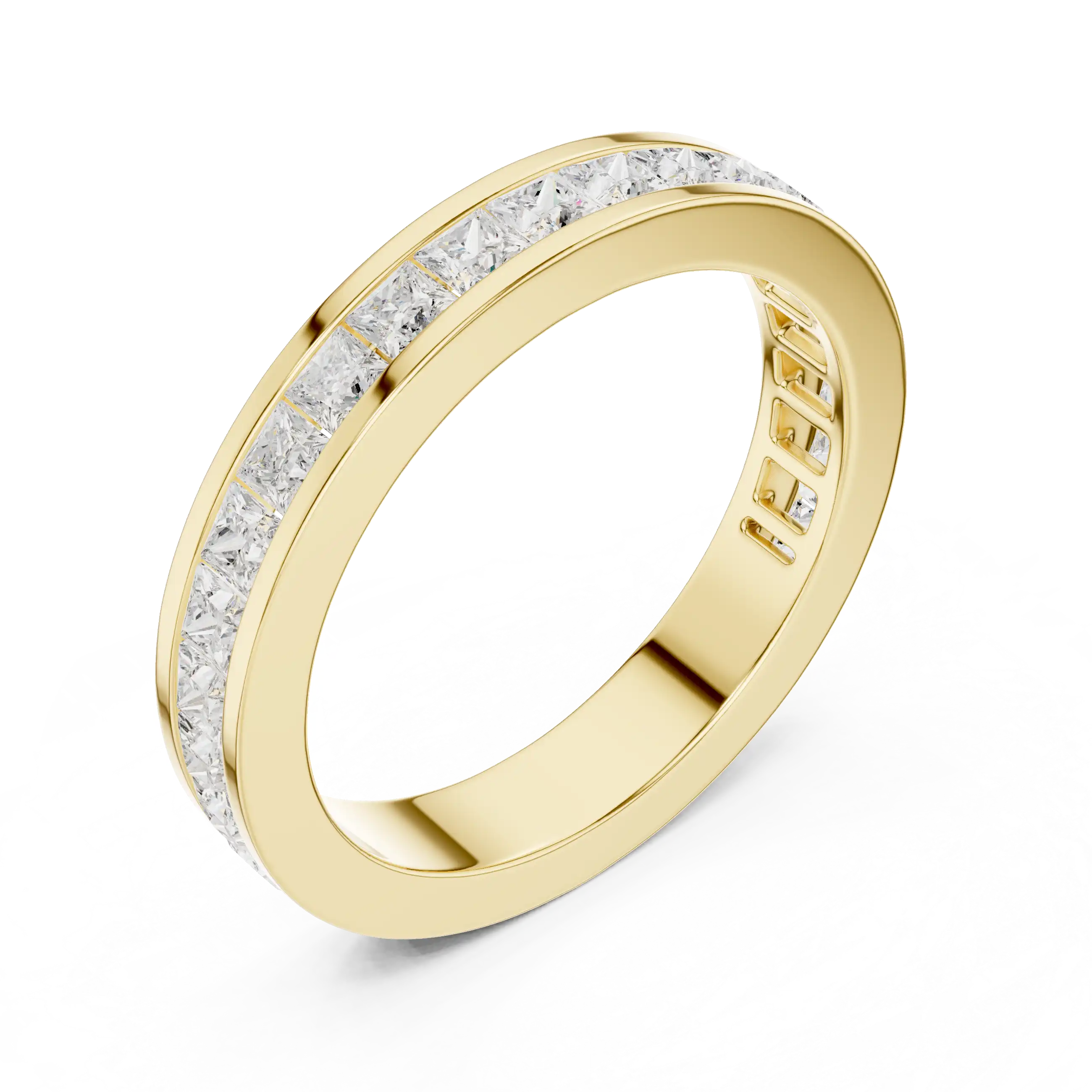 Princess Cut Channel-Set Wedding Band | Alia