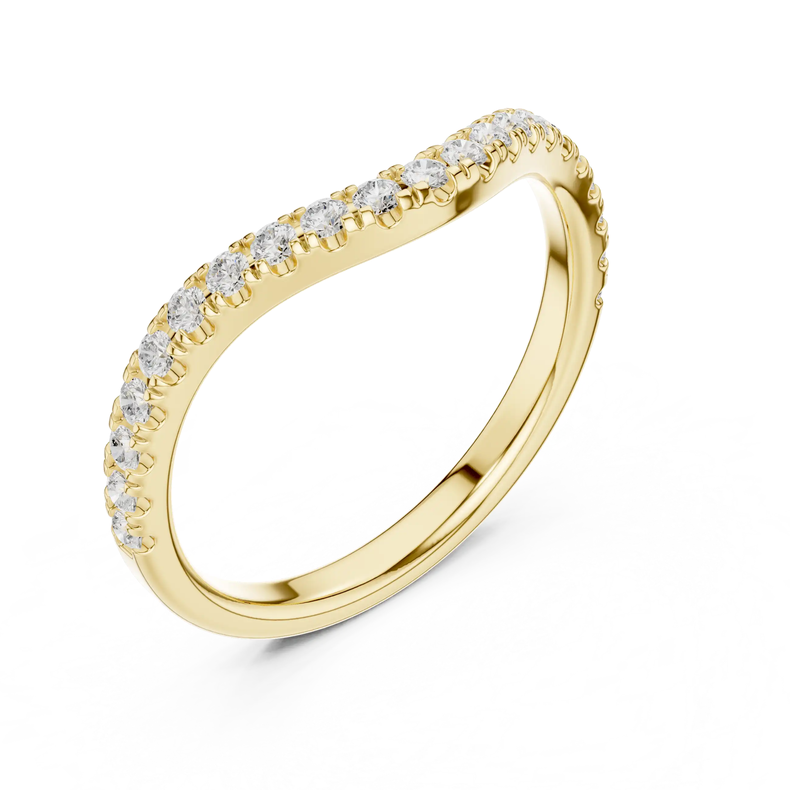 Curved Diamond Wedding Band | Nia