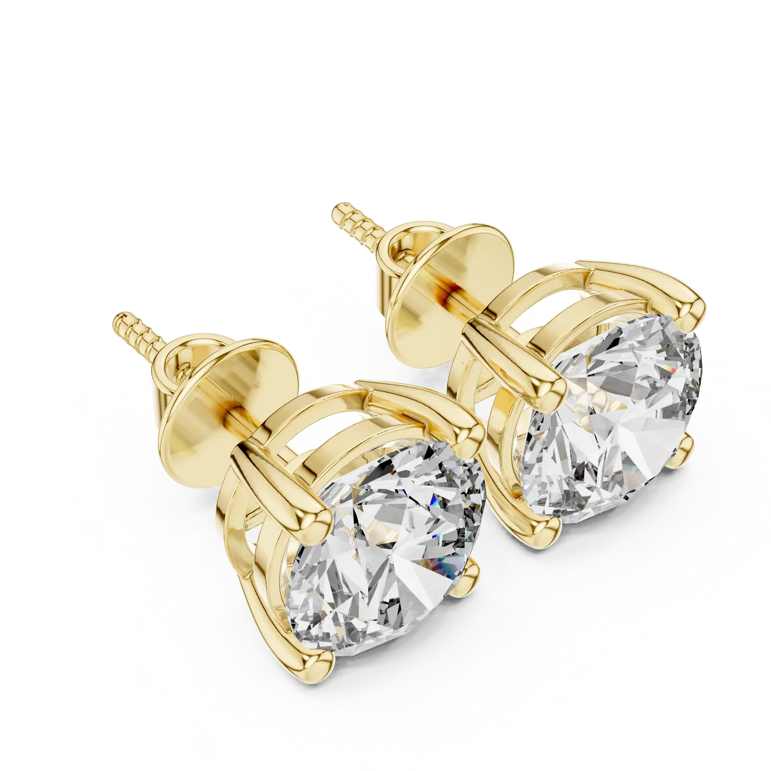 Lab Grown Diamond Stud Earrings - Classic 4 Prong Round | Dacora
