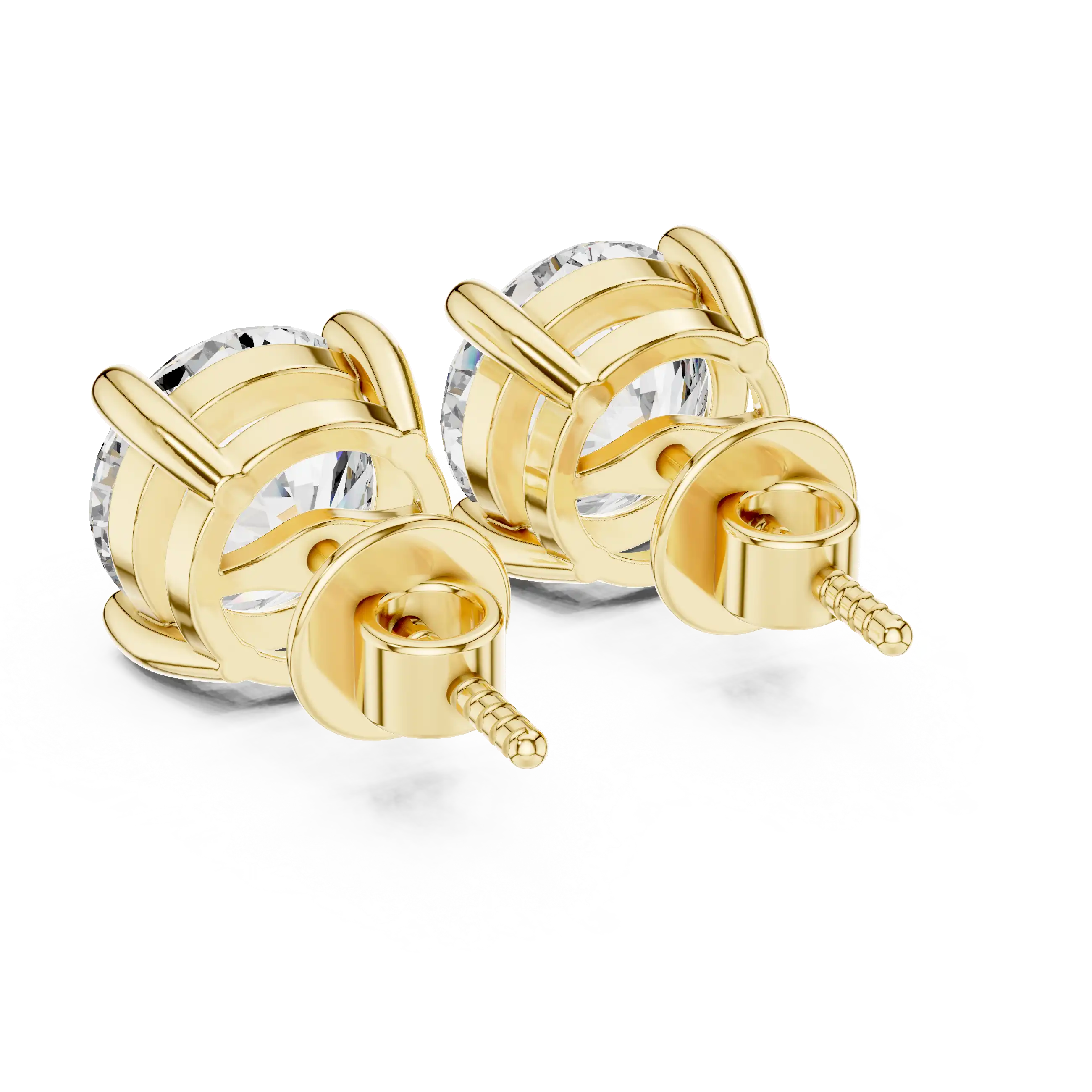 Lab Grown Diamond Stud Earrings - Classic 4 Prong Round | Dacora