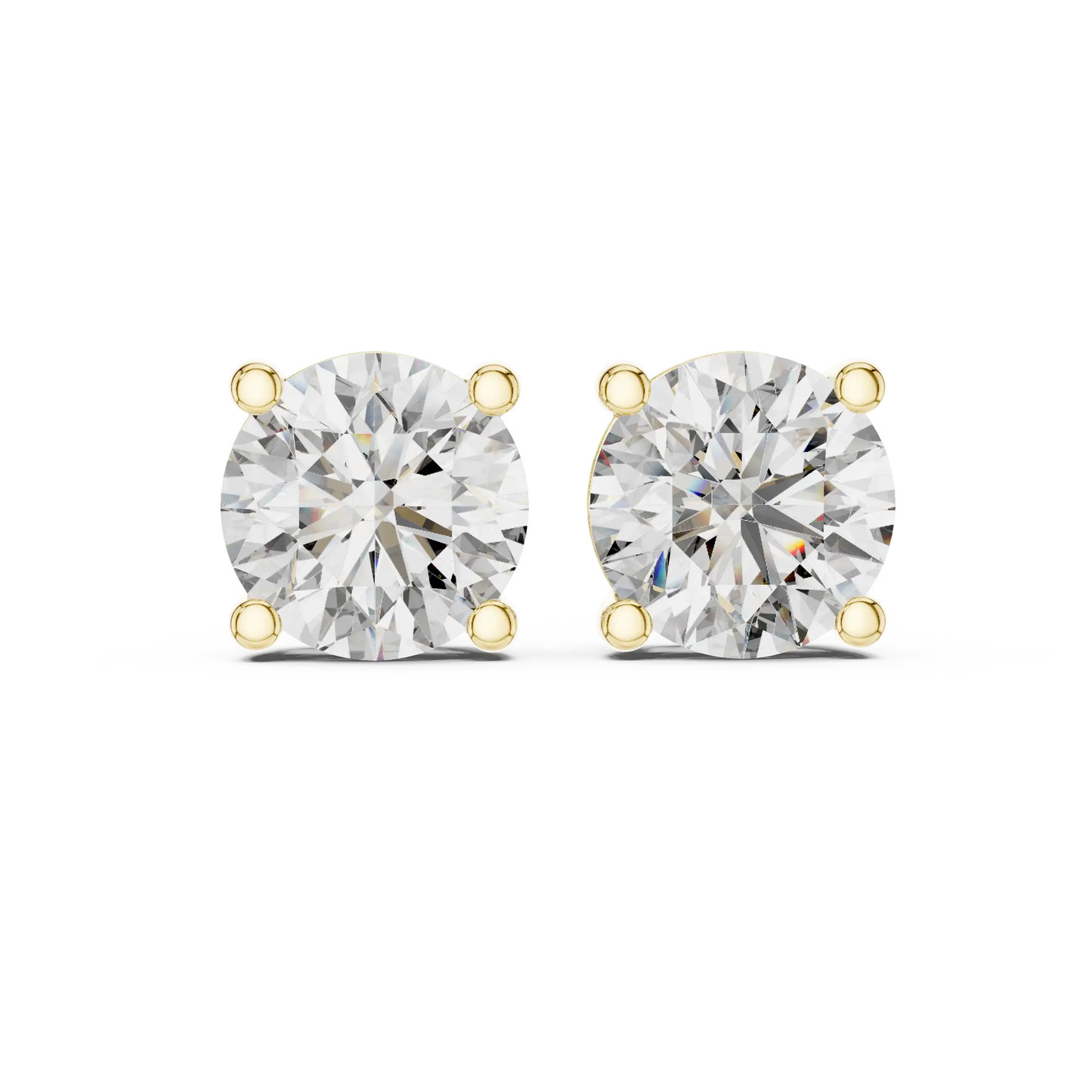 Lab Grown Diamond Stud Earrings - Classic 4 Prong Round | Dacora