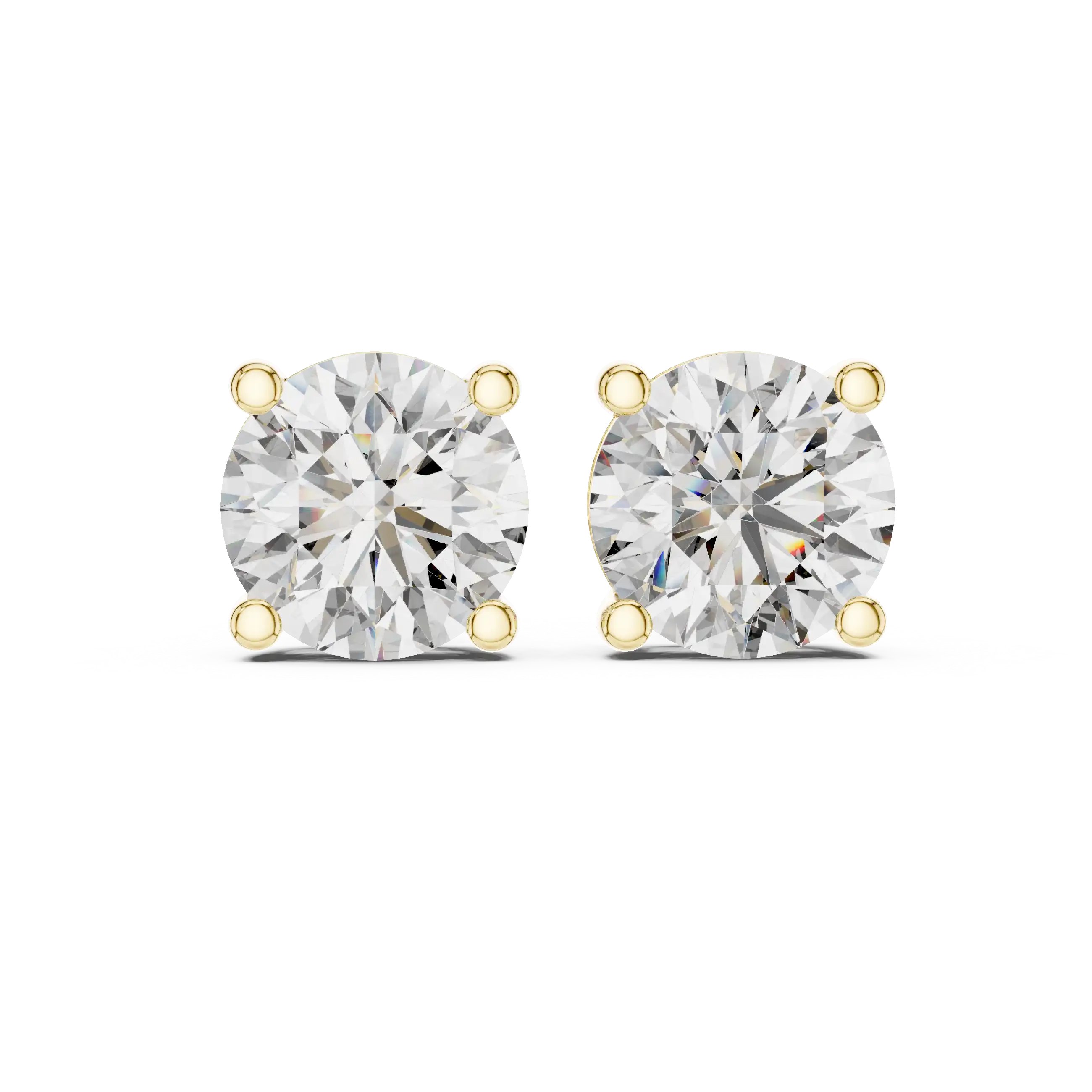 Lab Grown Diamond Stud Earrings - Classic 4 Prong Round | Dacora