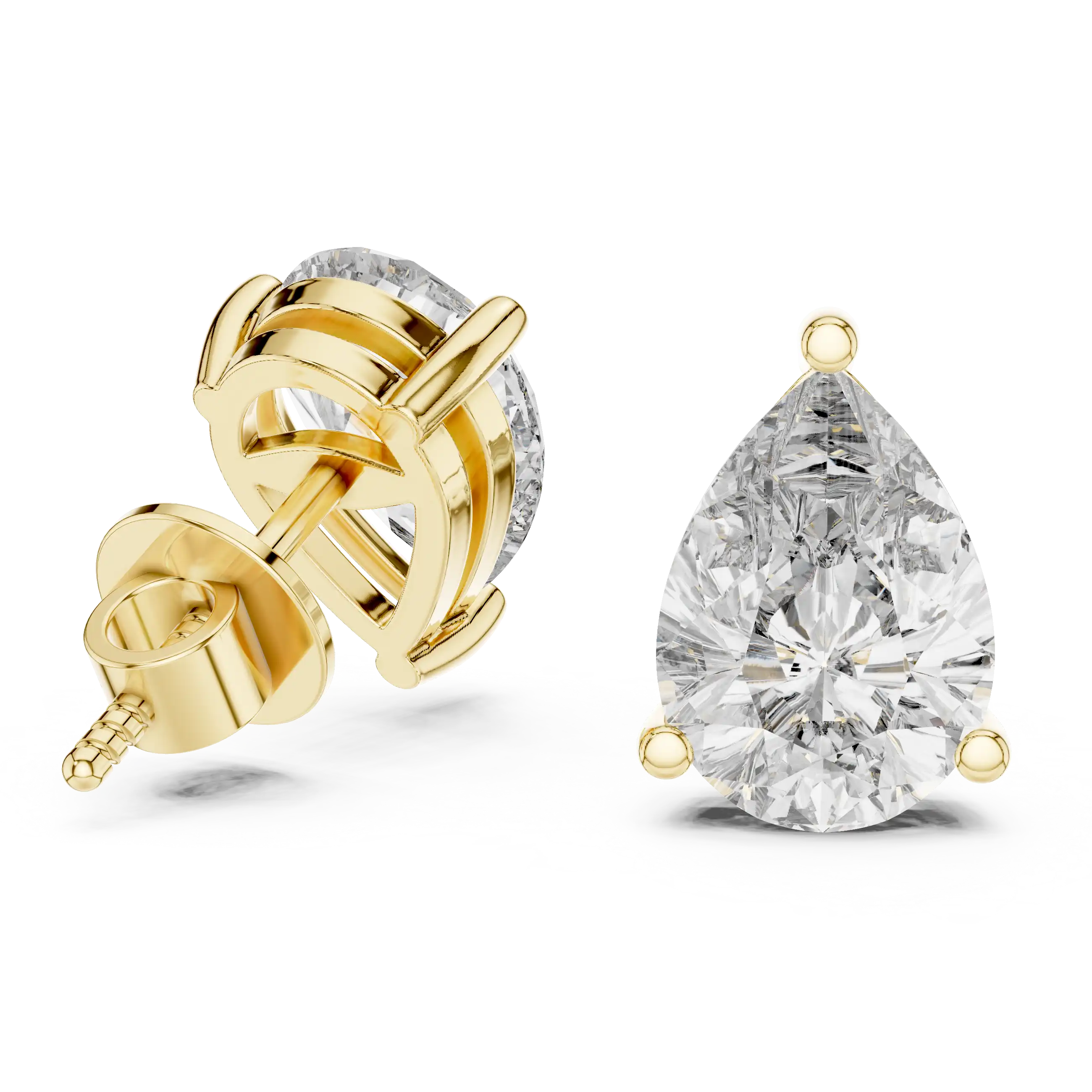 Lab Grown Diamond Stud Earrings - Classic Pear Cut | Transylva