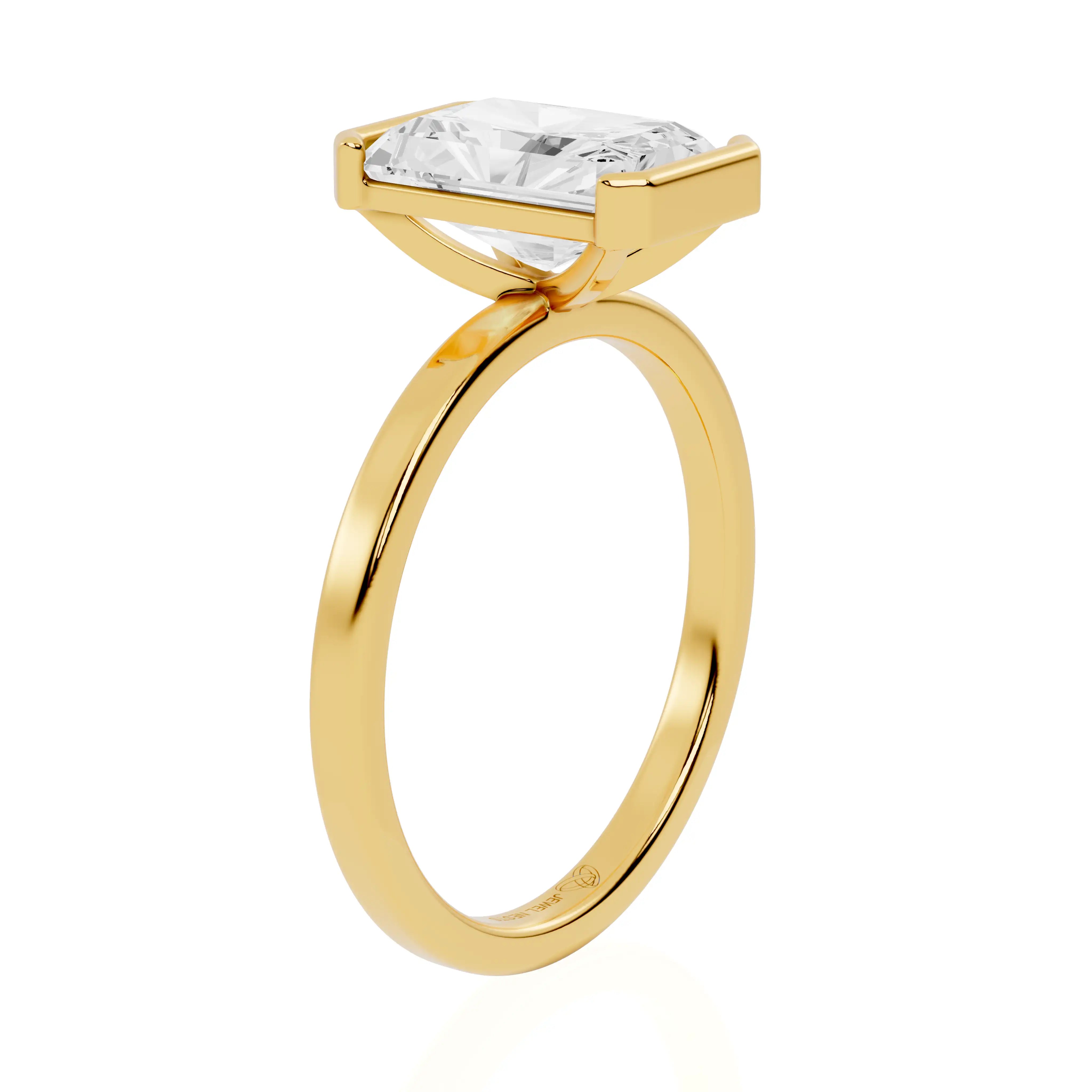 Half Bezel Set Lab-Grown Diamond Engagement Ring | Baltic Brilliance