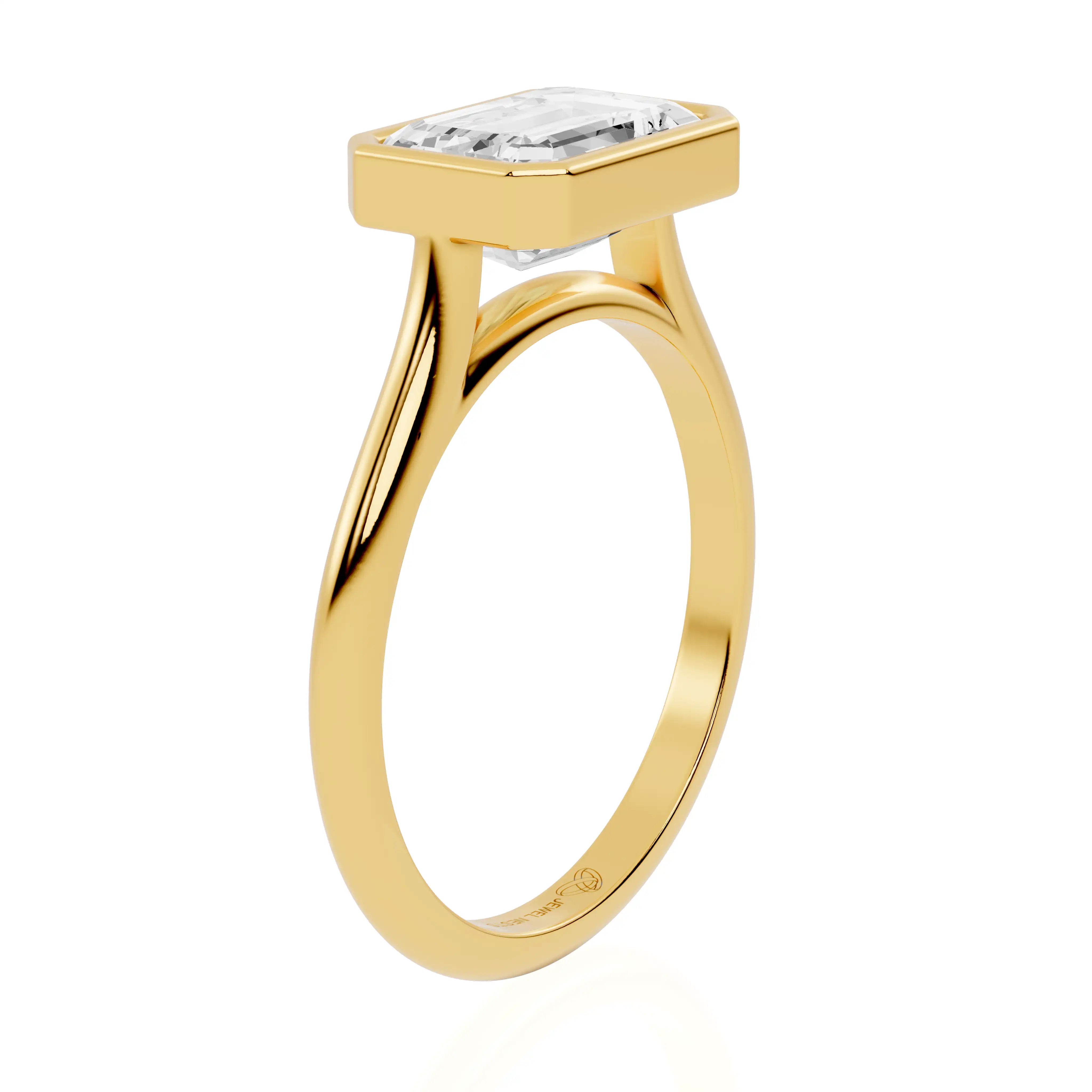 East West Bezel Set Lab Grown Diamond Engagement Ring | Atlantic Crest