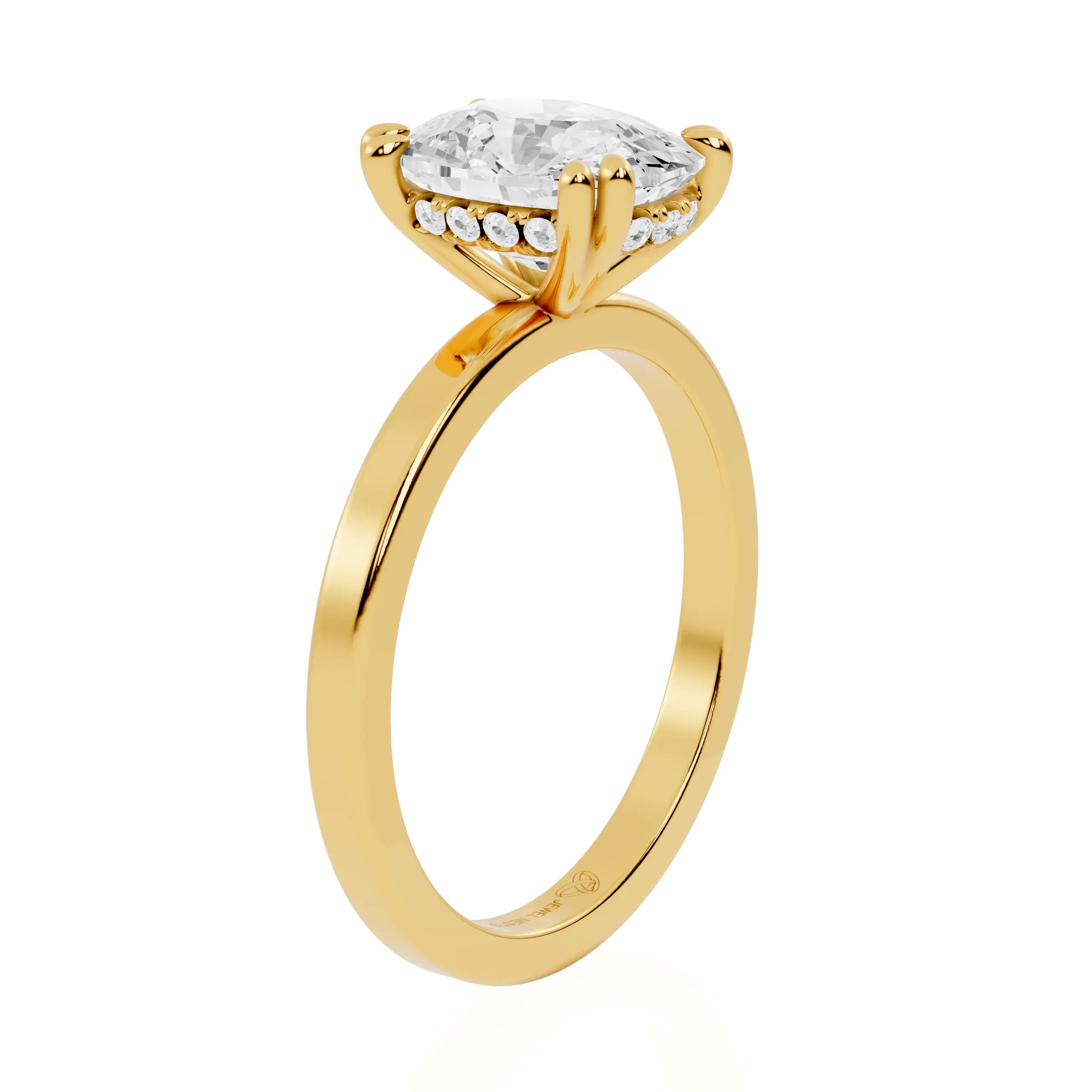 Hidden Halo Solitaire Lab Diamond Engagement Ring | Prague Embrace