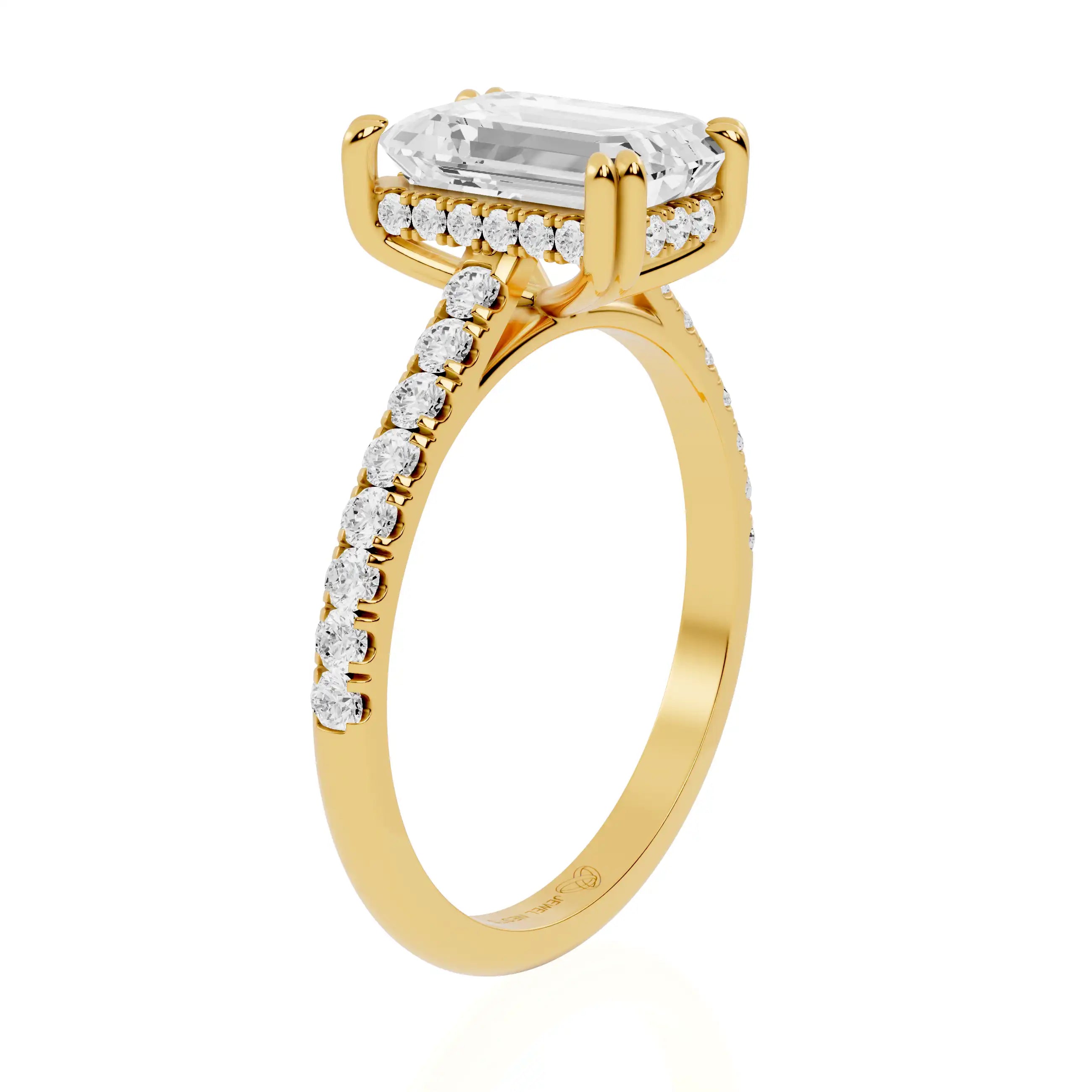 Hidden Halo Pavé Band Engagement Ring | Zadar Bliss