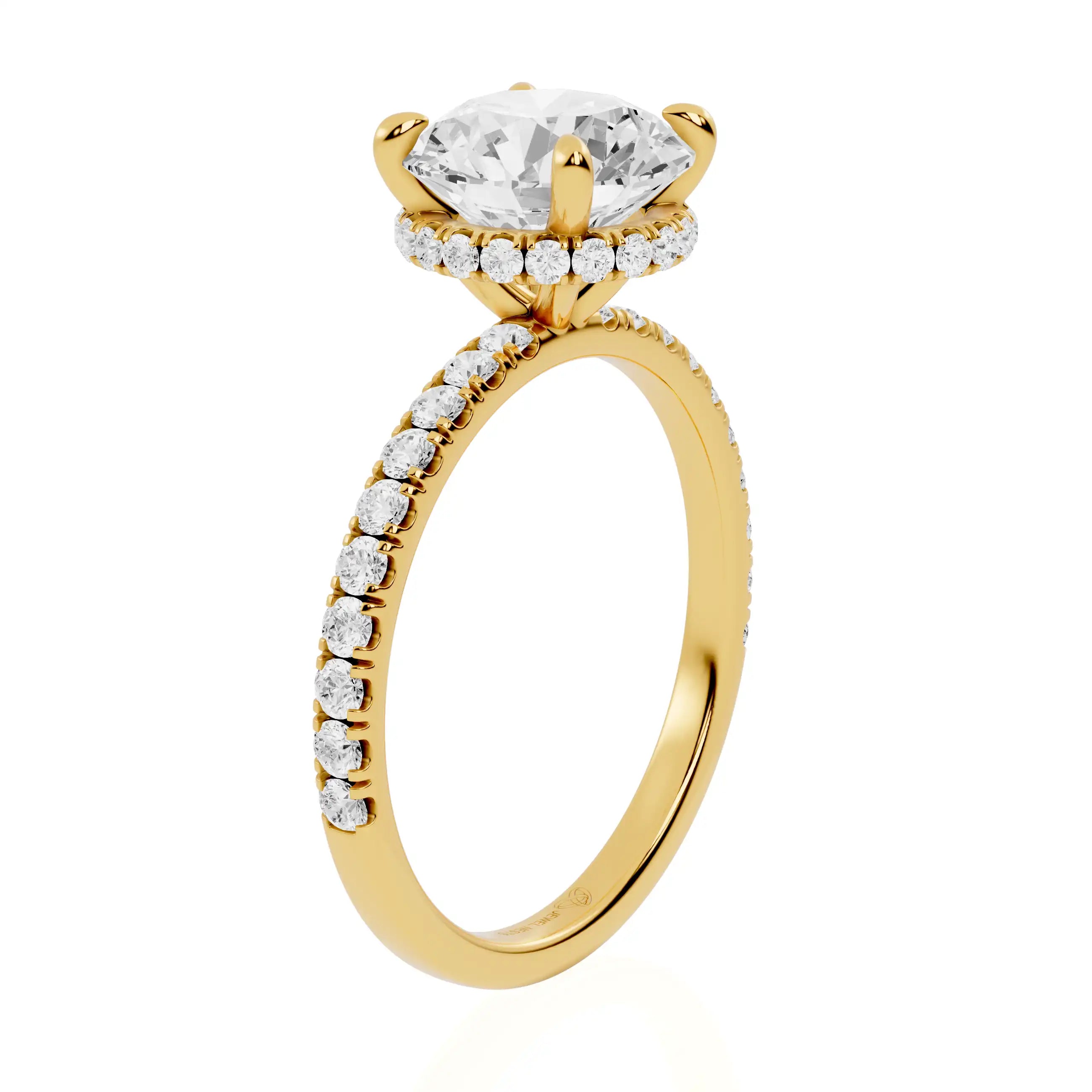 Outer Hidden Halo Pave Band Engagement Ring | Tartu Radiance