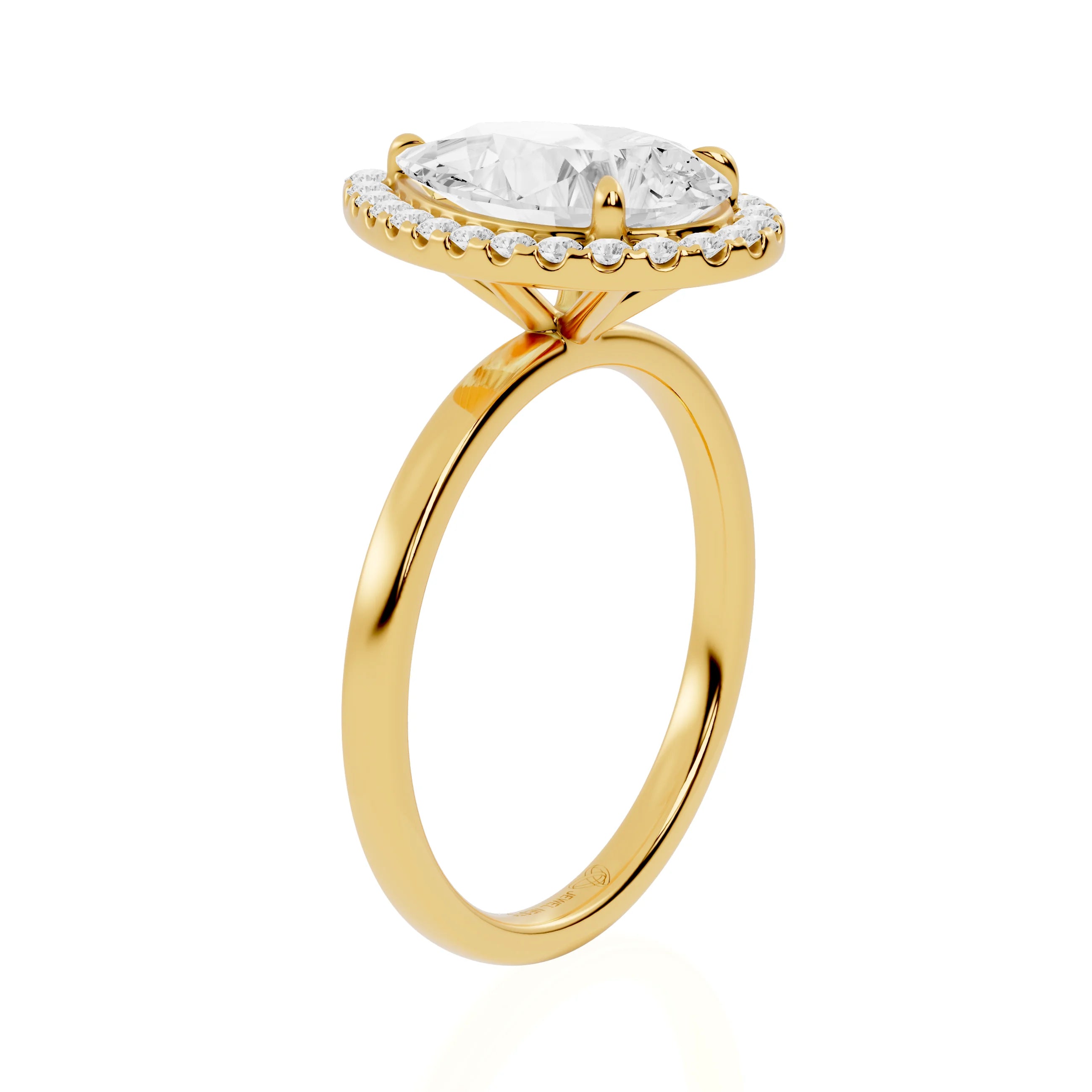Pear Cut Lab Grown Diamond Halo Engagement Ring | Chichen Itza