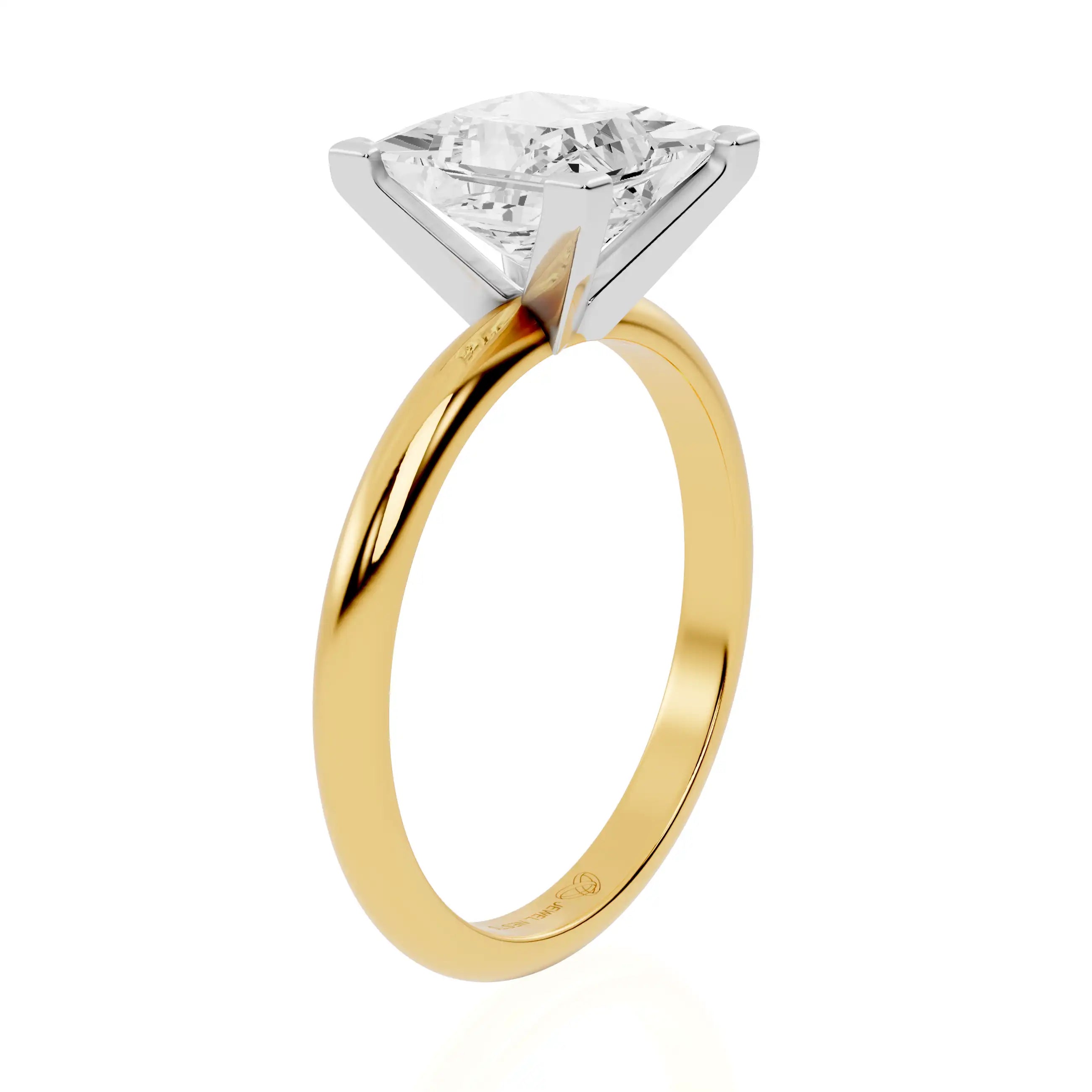 Two-Tone Gold Lab Grown Diamond Solitaire Engagement Ring | Maple Grace