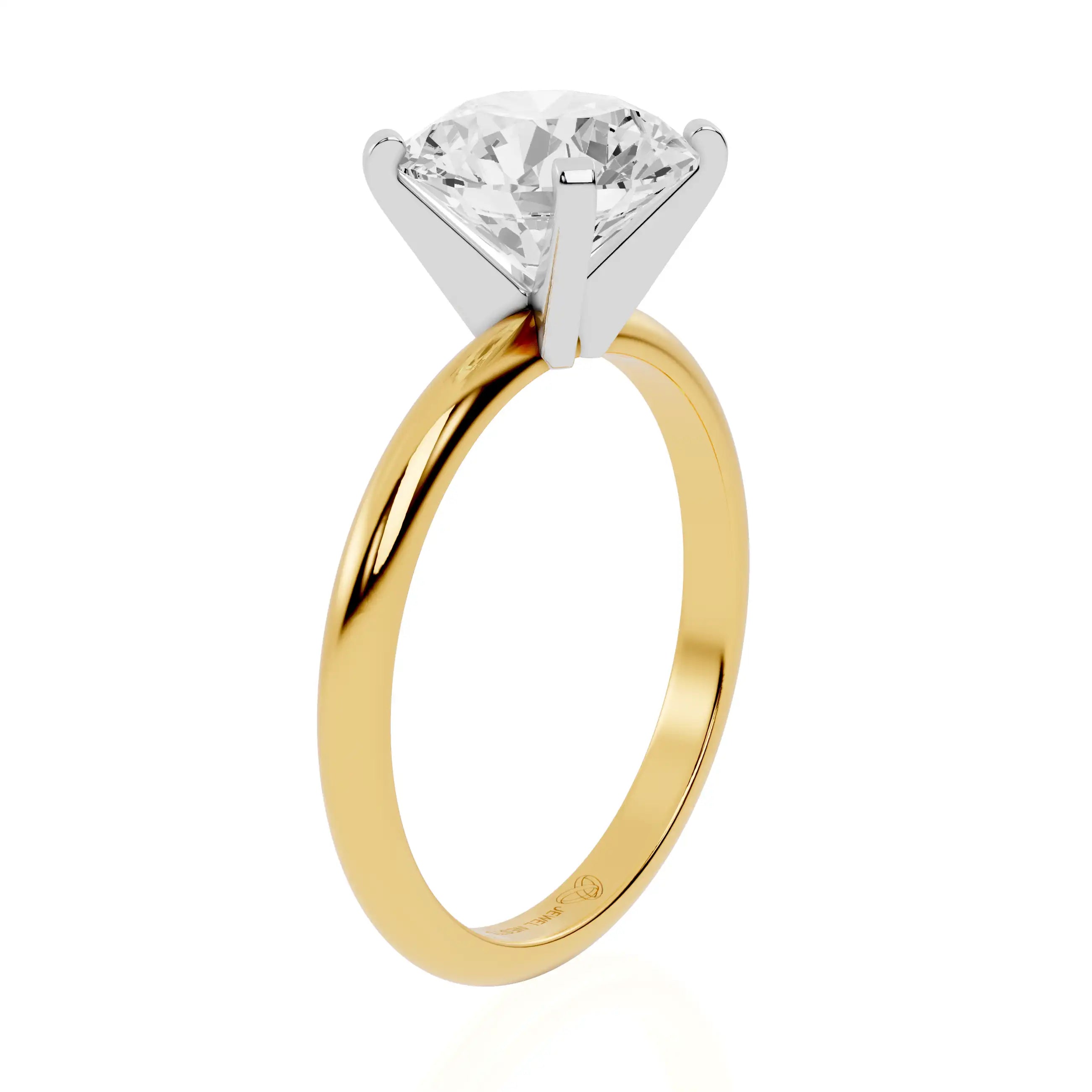 Two-Tone Gold Lab Grown Diamond Solitaire Engagement Ring | Maple Grace