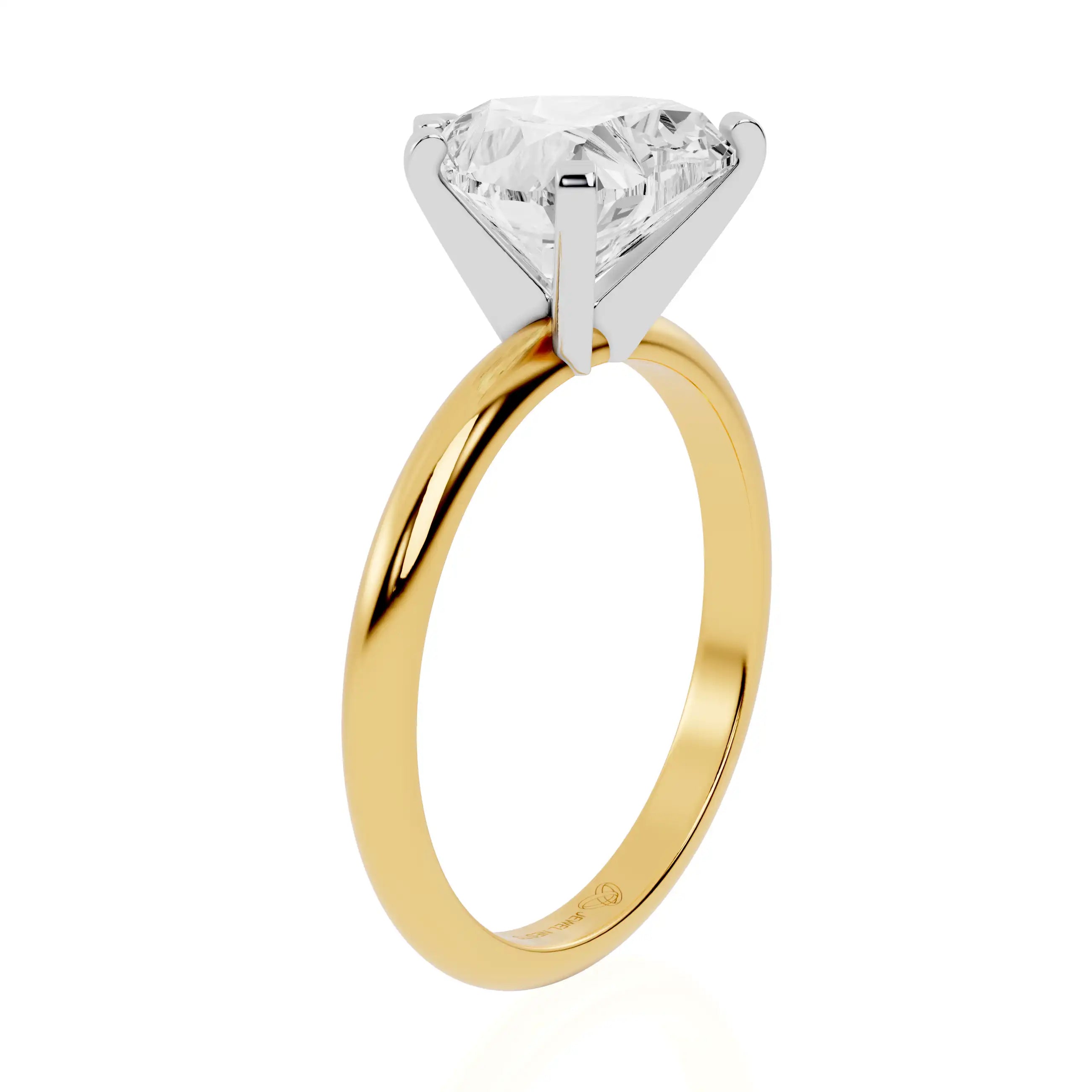 Two-Tone Gold Lab Grown Diamond Solitaire Engagement Ring | Maple Bliss