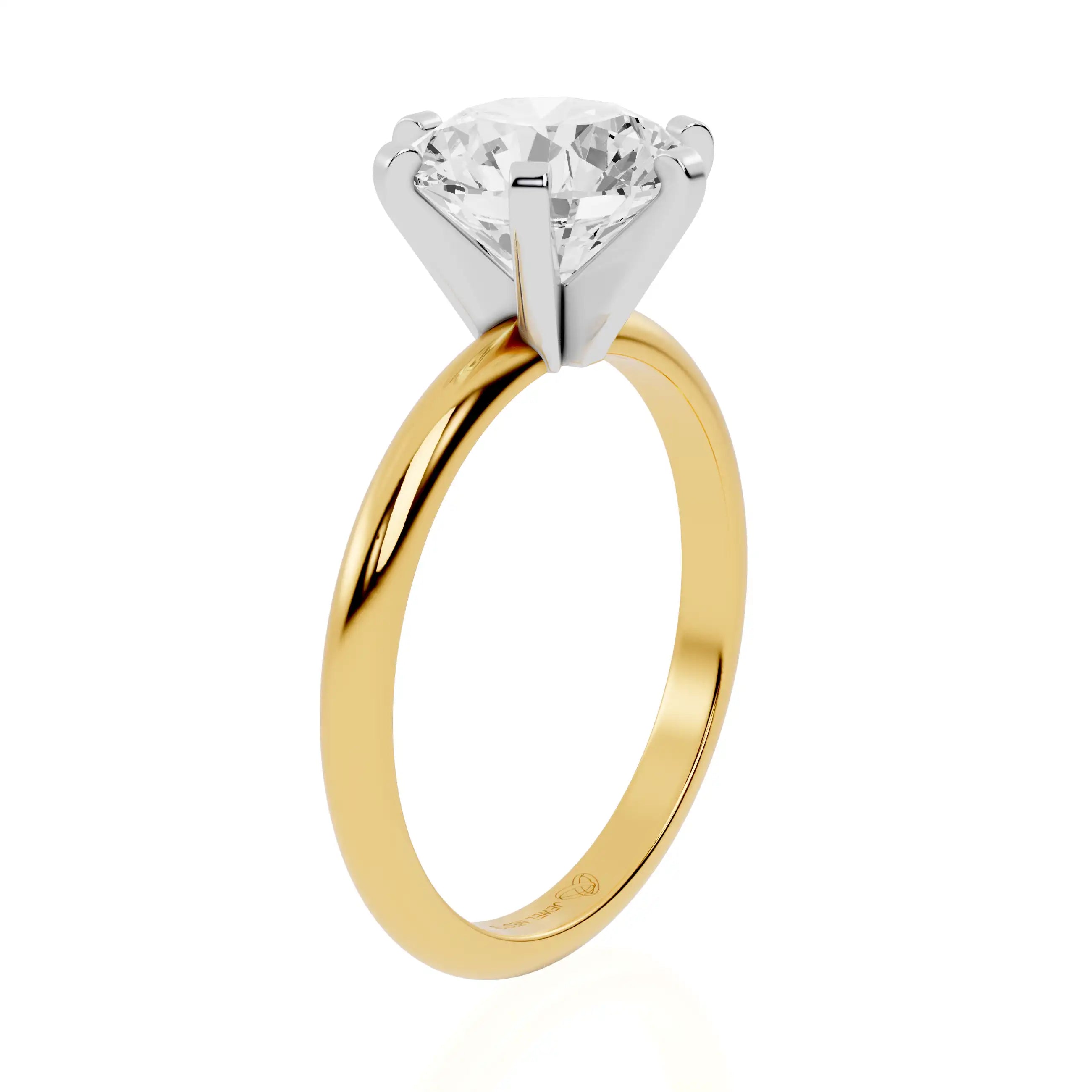 Two-Tone Gold Lab Grown Diamond Solitaire Engagement Ring | Maple Bliss