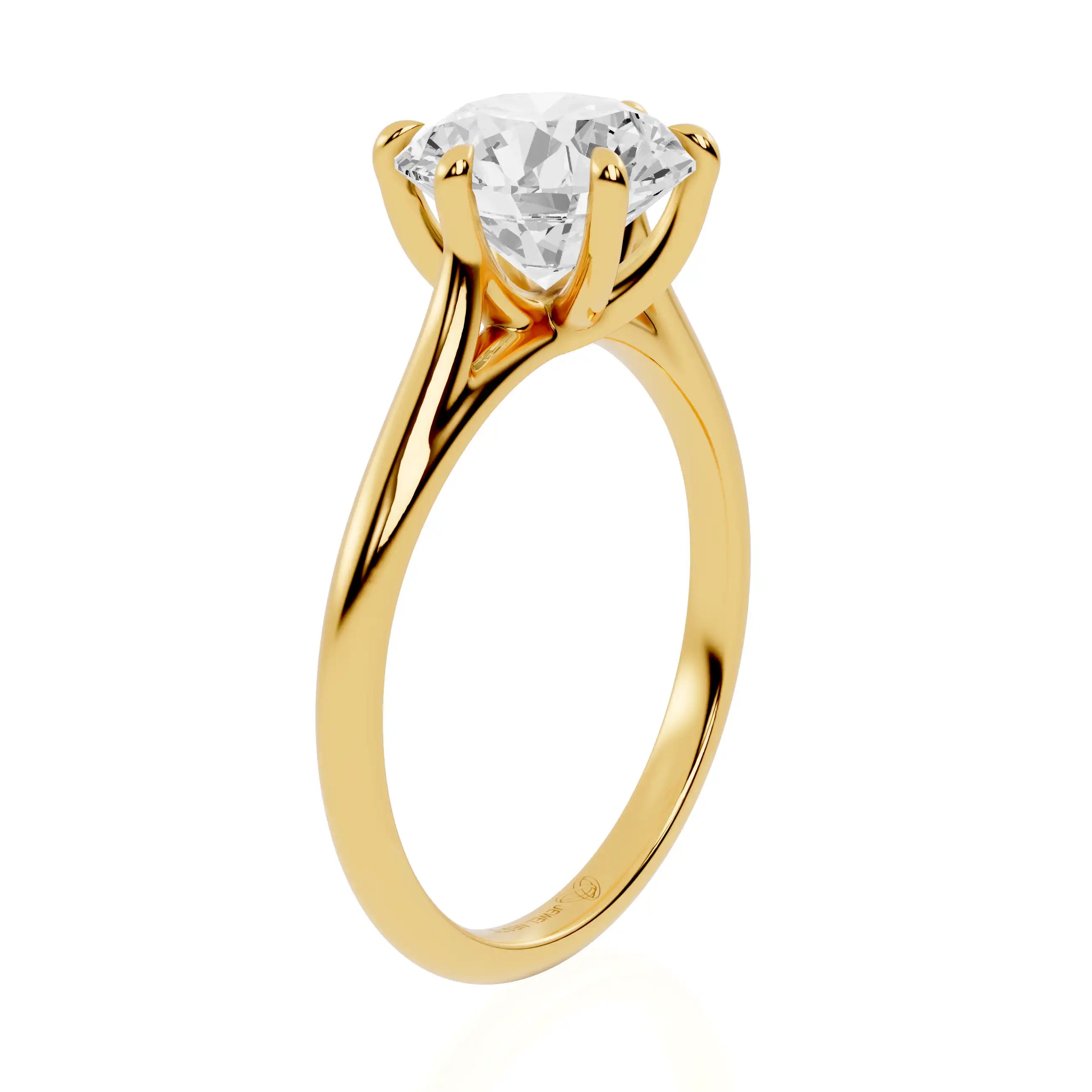 Cathedral Lab Grown Diamond Solitaire Engagement Ring | Golden Six