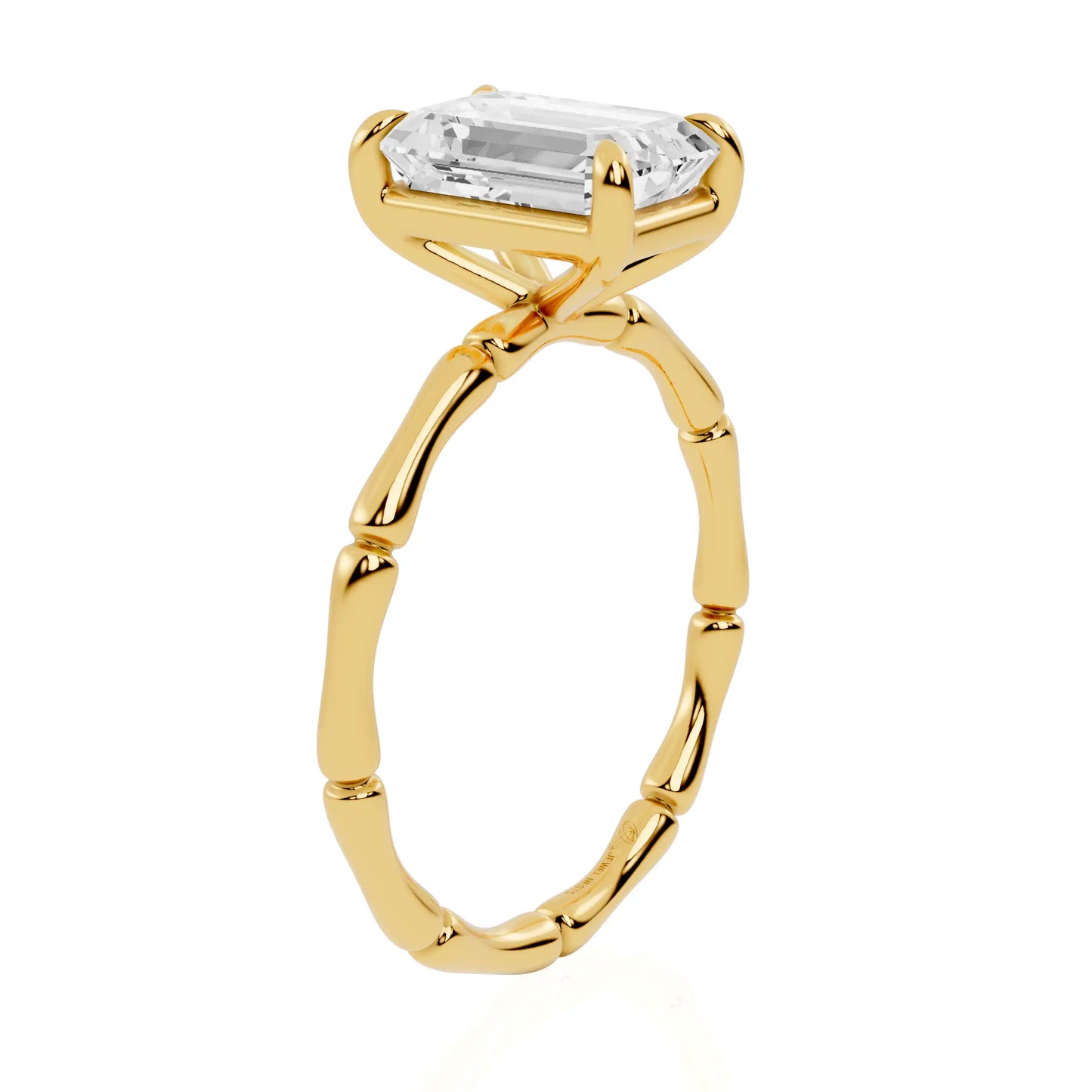 Bamboo Band Lab Grown Diamond Solitaire Engagement Ring | Urban Pearl