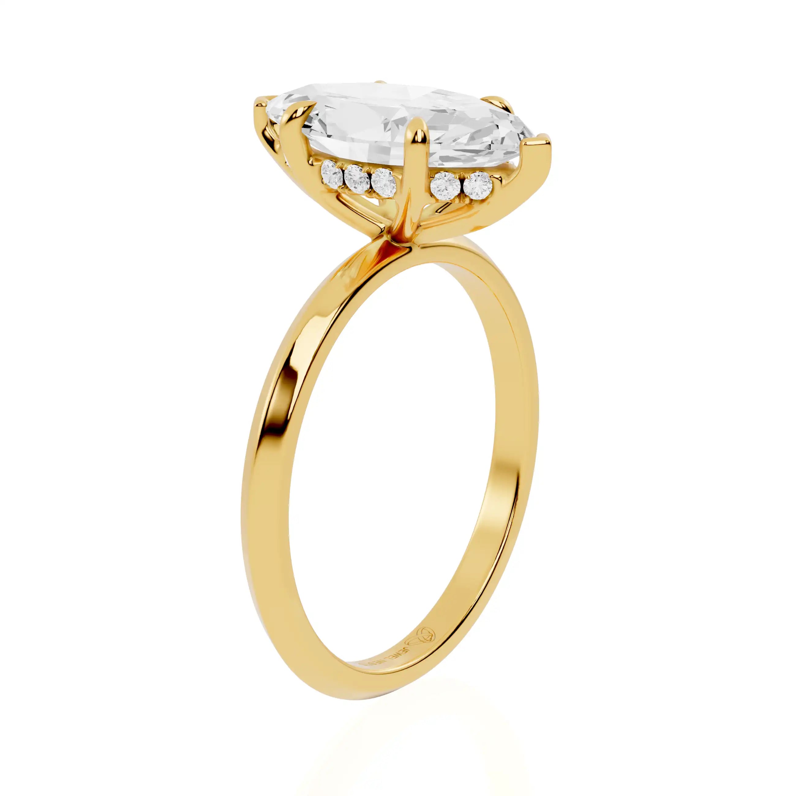 Knife Edge Hidden Halo Engagement Ring | Milan Essence
